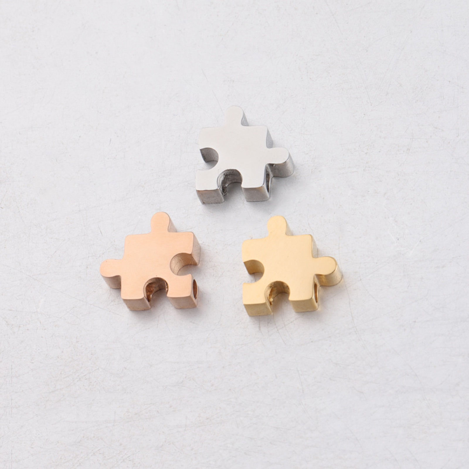 Bild von 304 Edelstahl Charms Puzzle Bunt 1 Stück