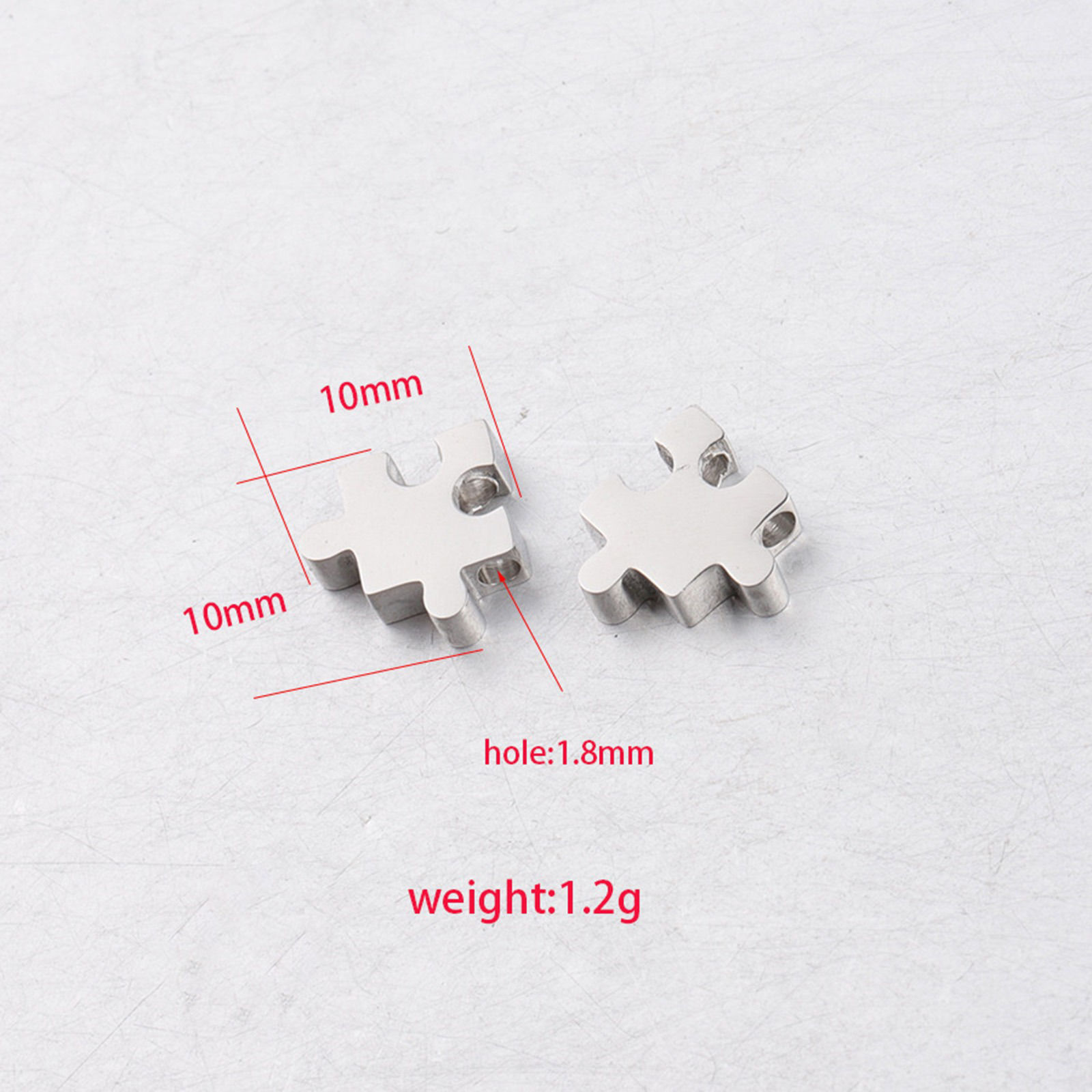 Bild von 304 Edelstahl Charms Puzzle Bunt 1 Stück