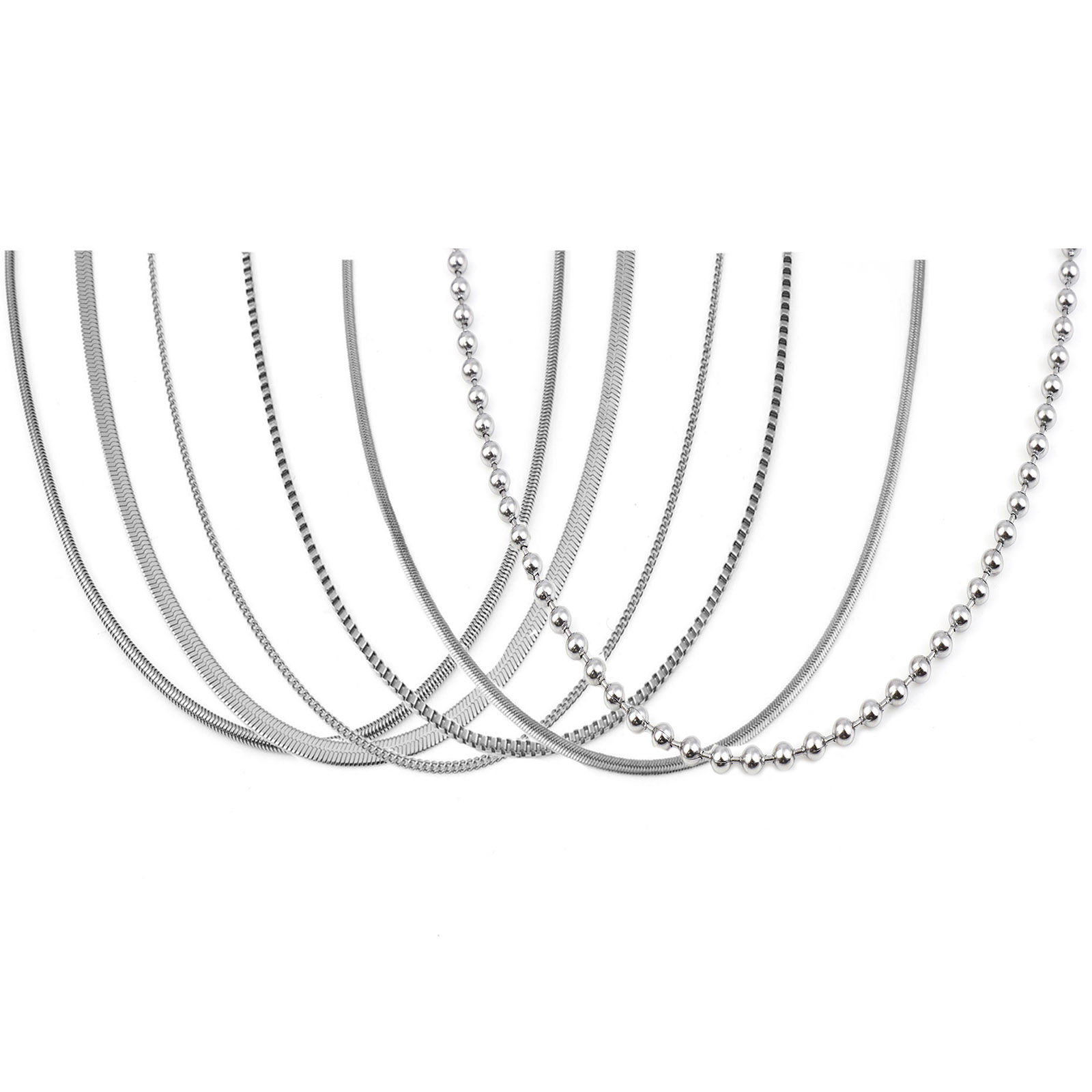 Picture of Wholesale Link Chain Necklace, Silver Tone 304 Stainless Steel, Unisex Stylish Minimalist Gift Jewelry For Retailer