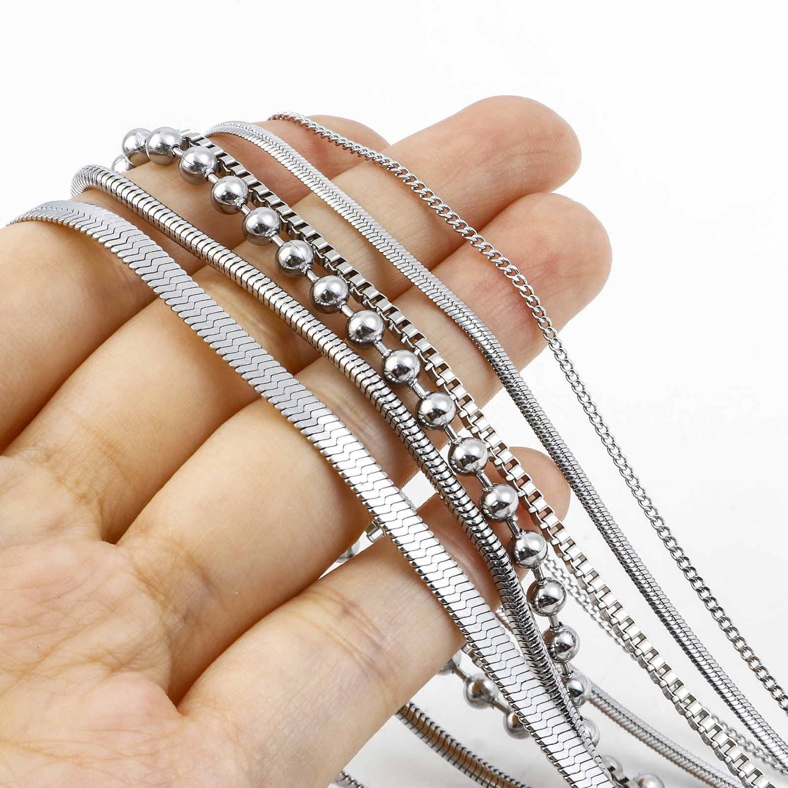 Picture of Wholesale Link Chain Necklace, Silver Tone 304 Stainless Steel, Unisex Stylish Minimalist Gift Jewelry For Retailer