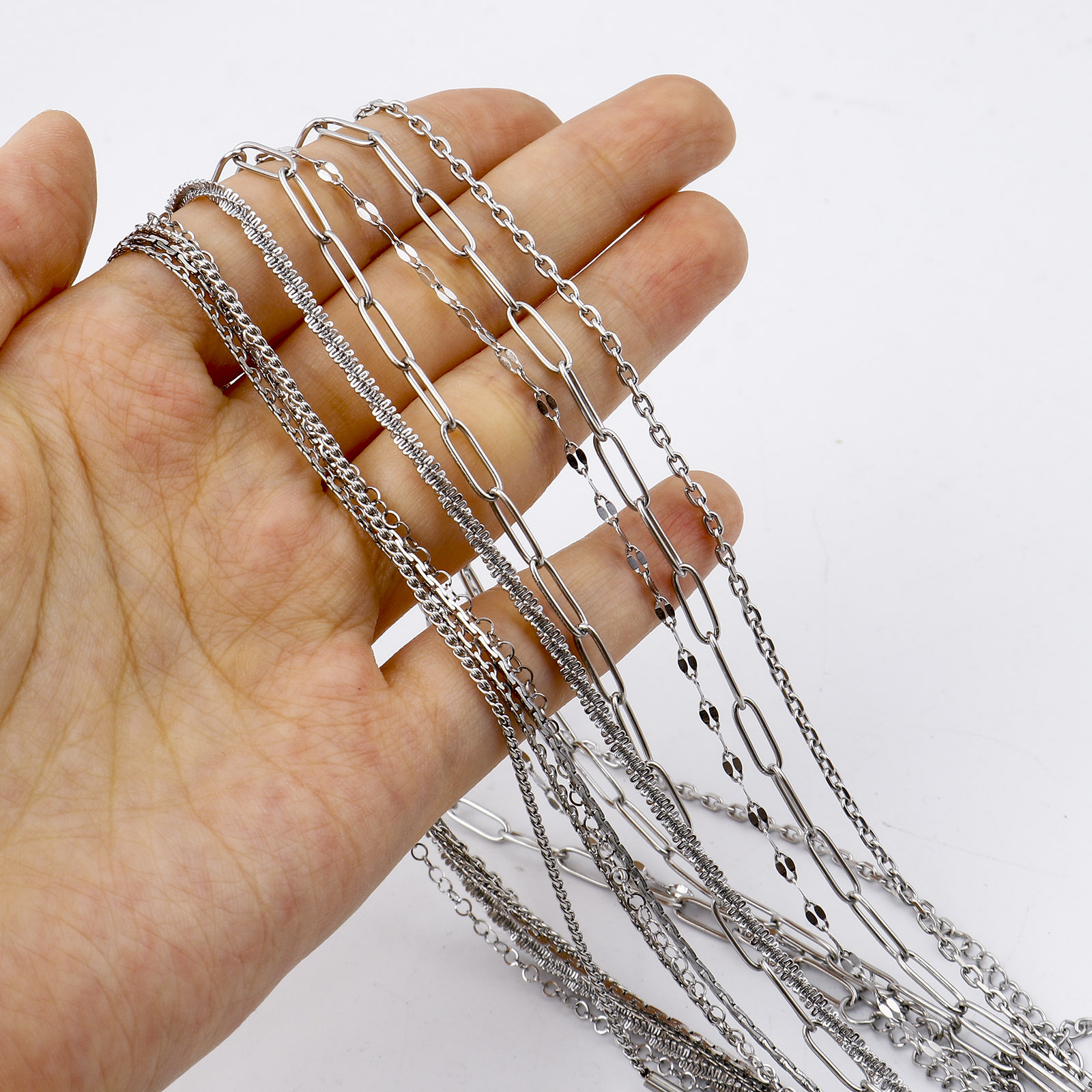 Picture of Wholesale Link Chain Necklace, Silver Tone 304 Stainless Steel, Unisex Stylish Minimalist Gift Jewelry For Retailer