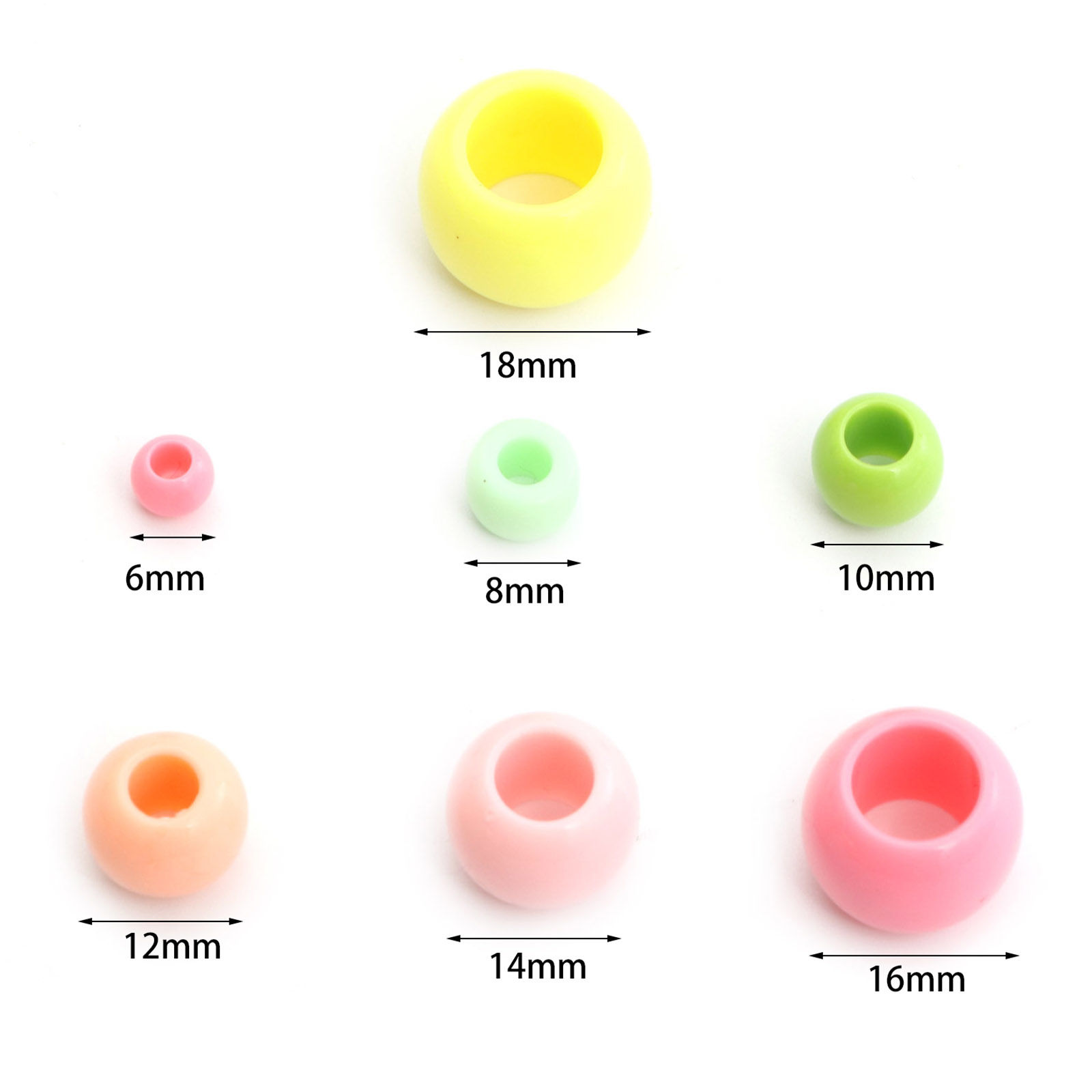 Image de Perles en Acrylique Rond Couleur au Hasard Opaque 1000 Pcs