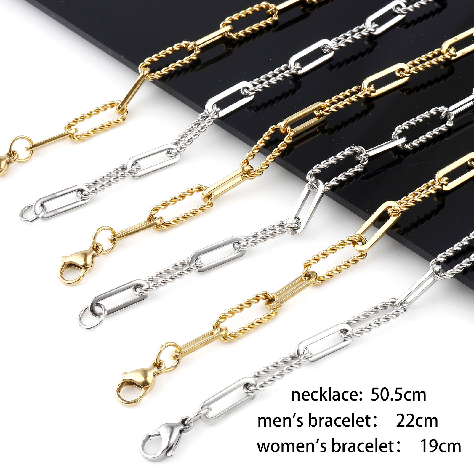 Picture of Wholesale Handmade Link Cable Chain Necklace, Multicolor 304 Stainless Steel, Unisex Stylish Minimalist Gift Jewelry For Retailer
