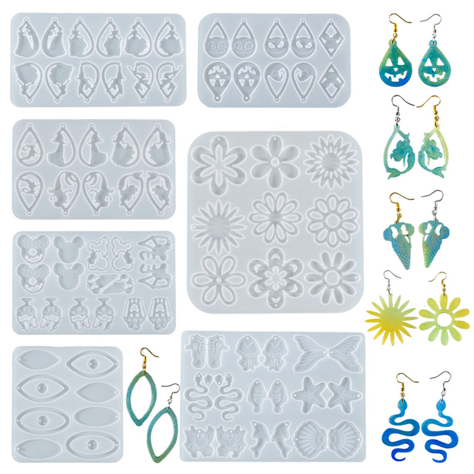 Picture of Silicone Resin Mold For Pendants Earring Jewelry Making White
