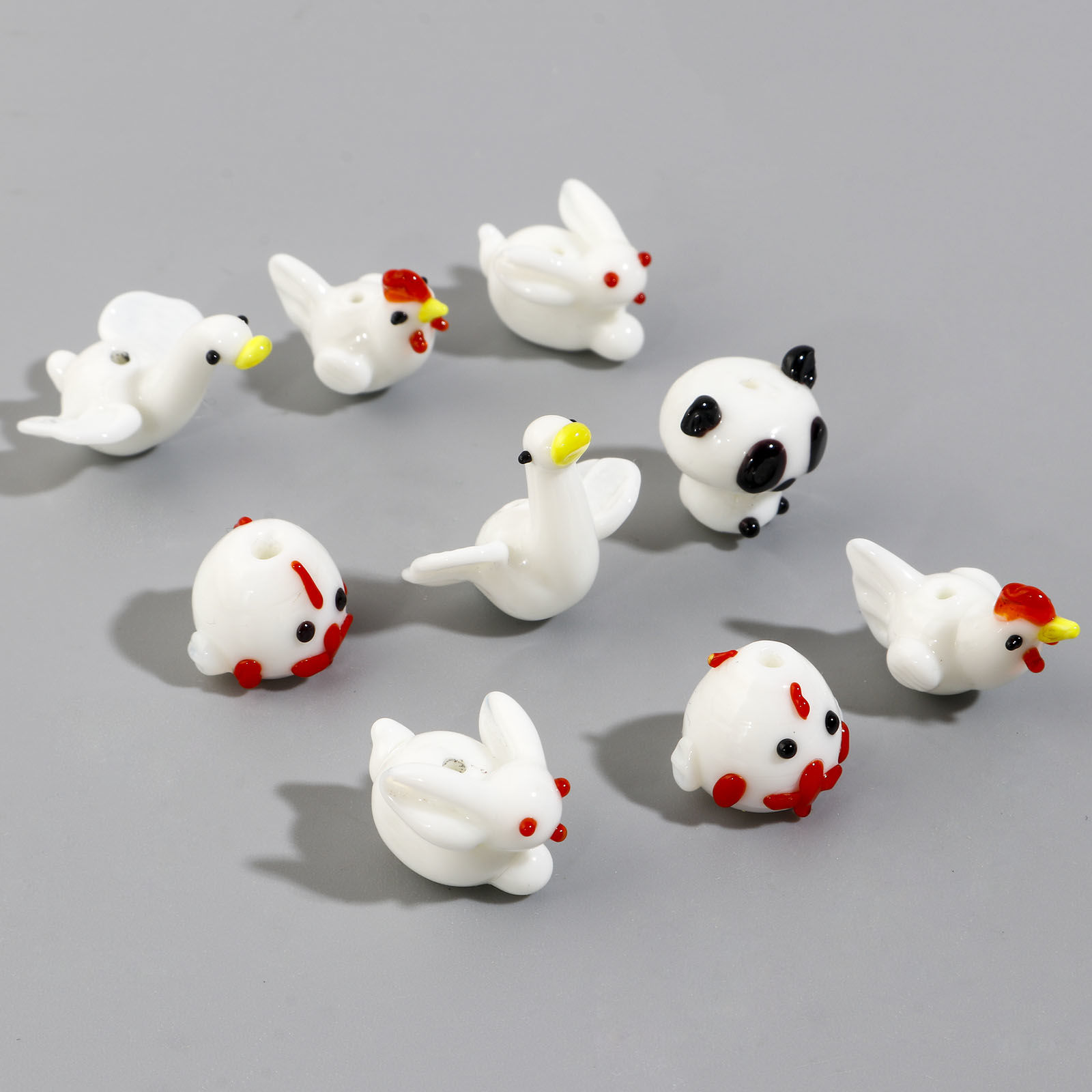 Imagen de 3D Cuentas Vidrio Murano de Animal , Multicolor 2 Unidades