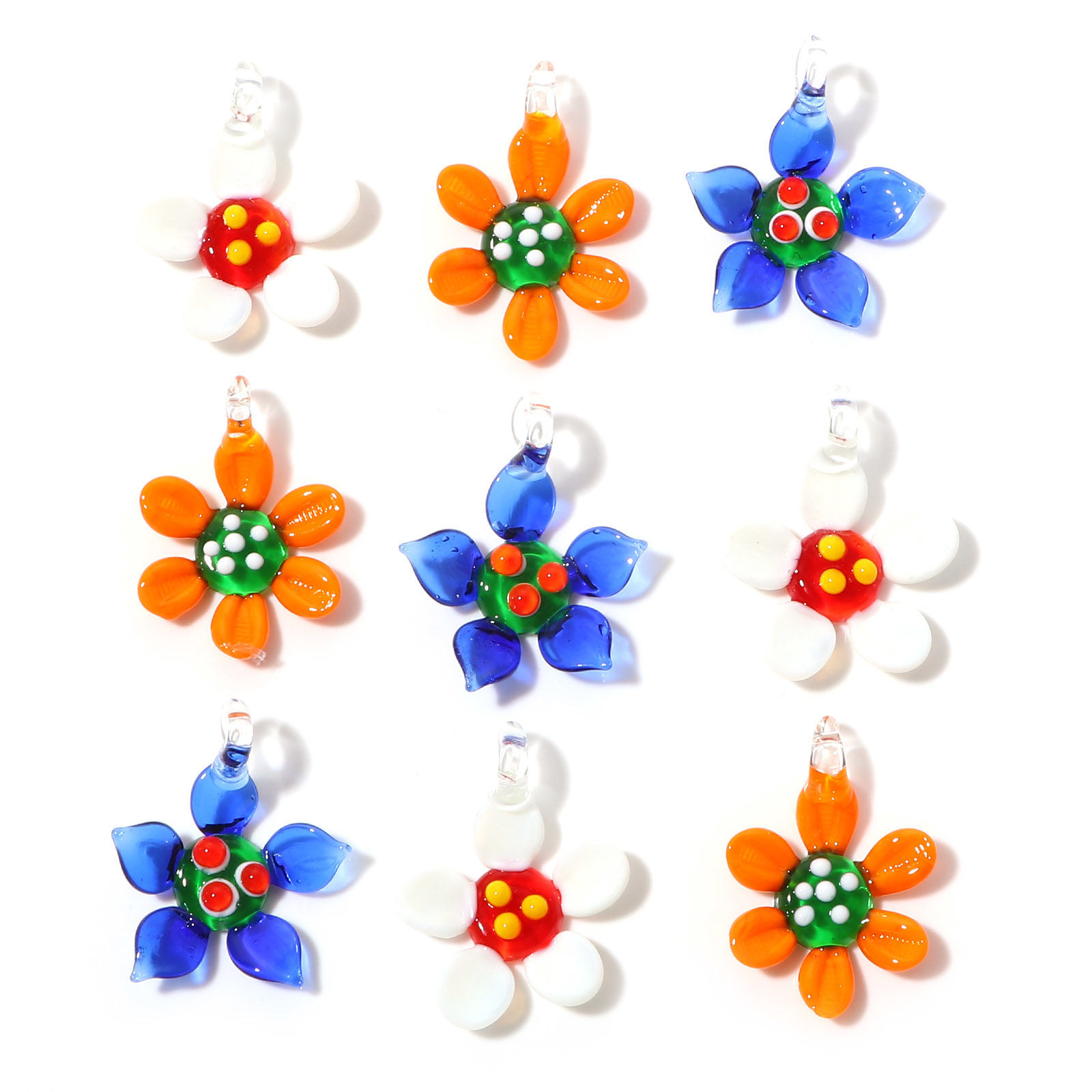 Picture of Lampwork Glass Pendants Multicolor Flower