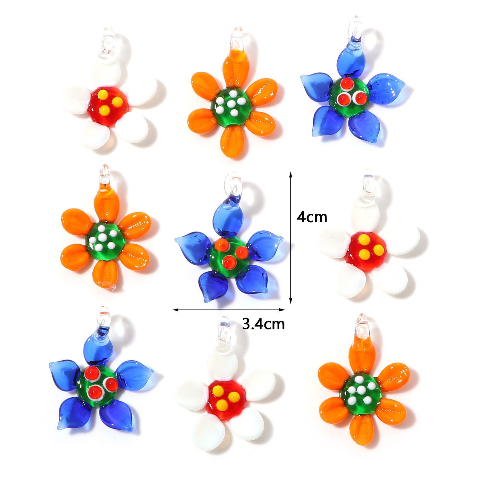Picture of Lampwork Glass Pendants Multicolor Flower