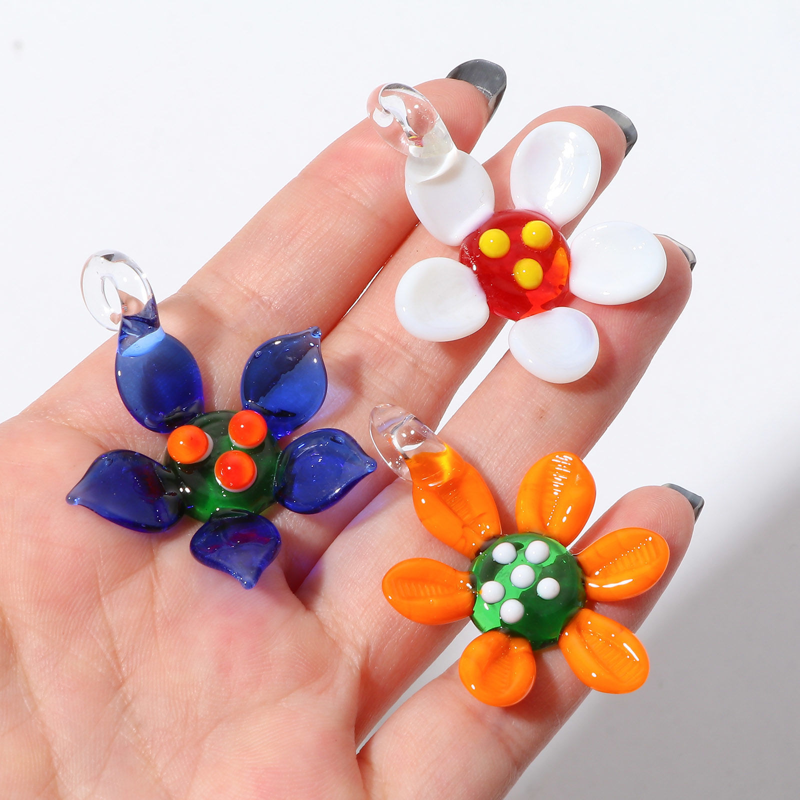 Picture of Lampwork Glass Pendants Multicolor Flower