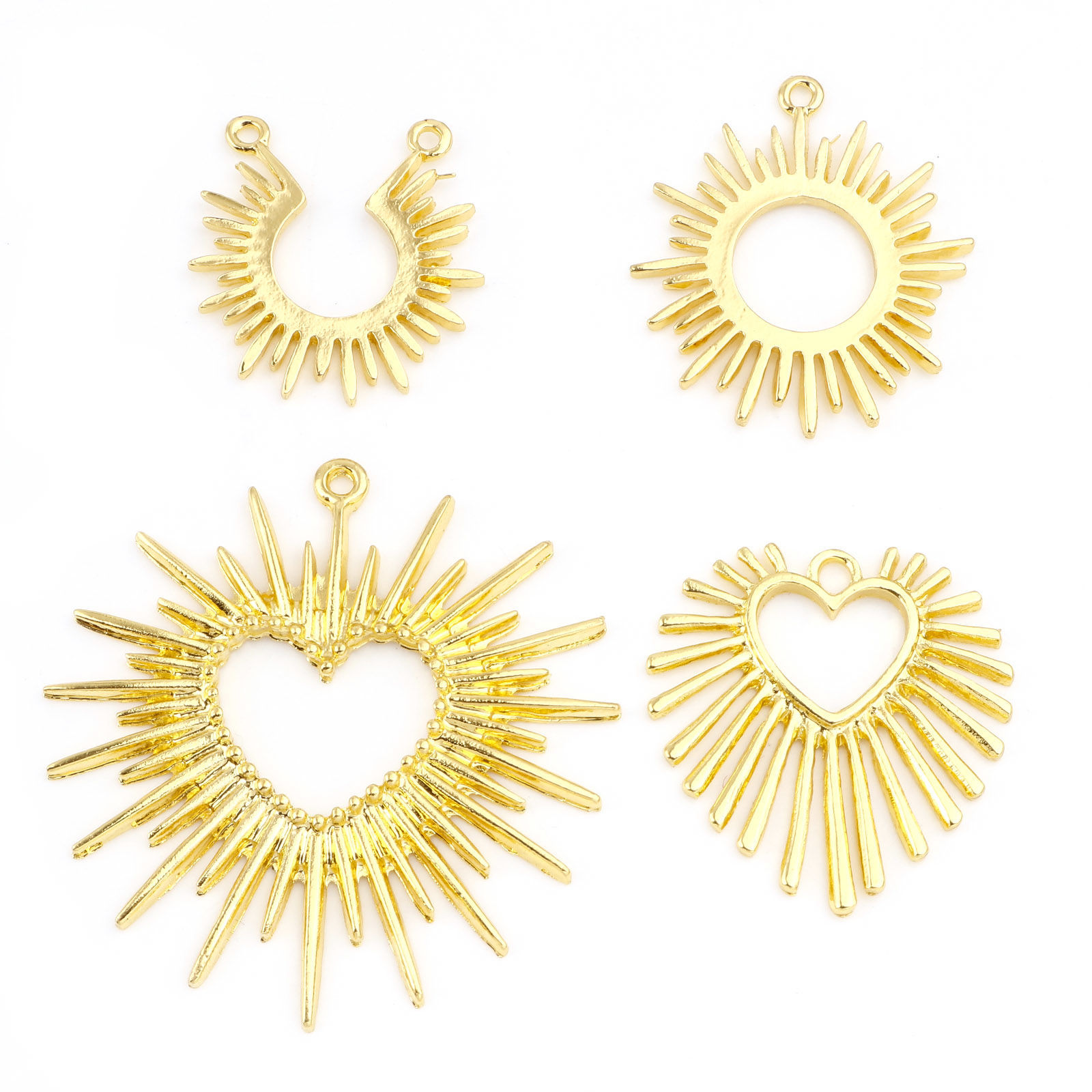Picture of Zinc Based Alloy Galaxy Pendants Gold Plated Sun Rays Hollow