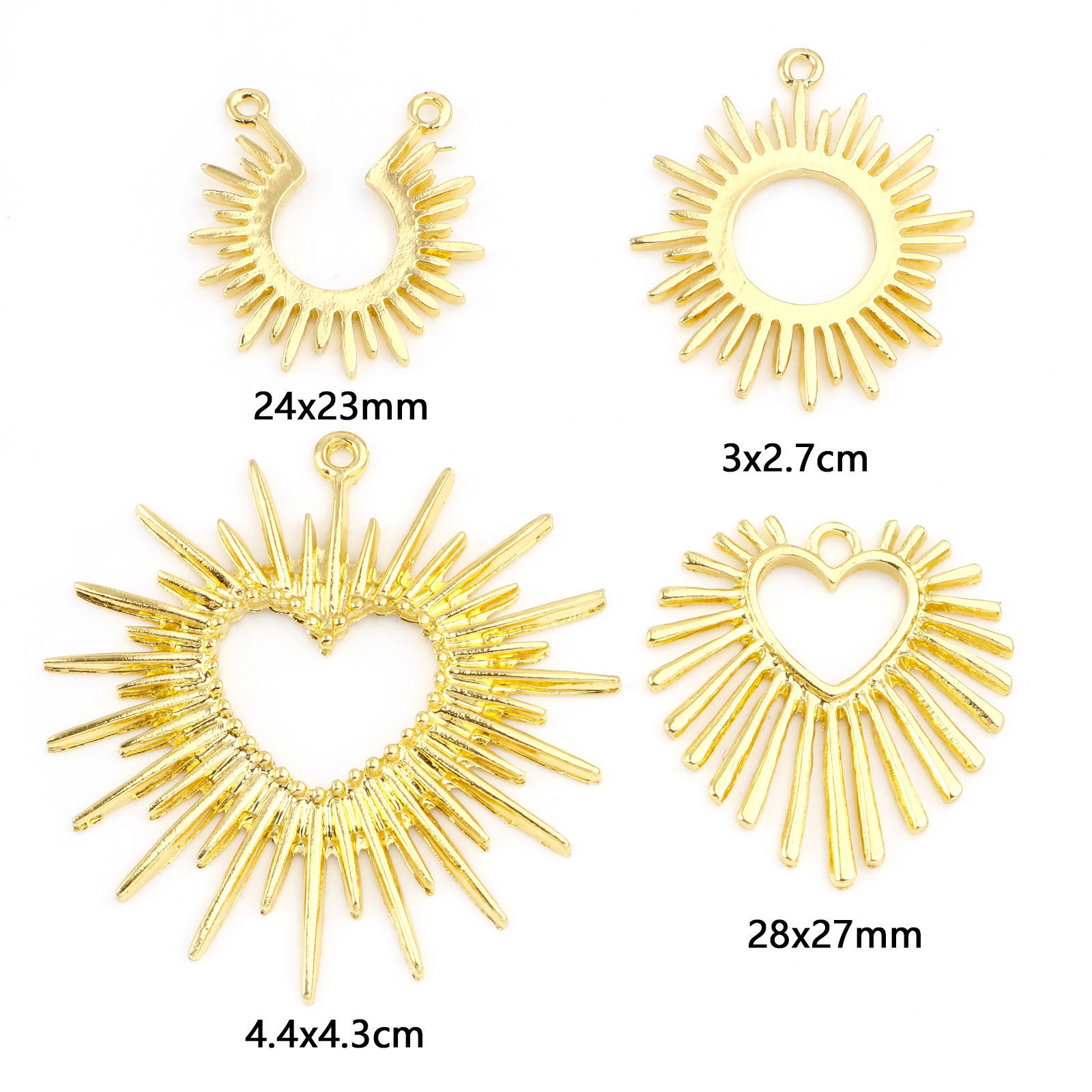 Picture of Zinc Based Alloy Galaxy Pendants Gold Plated Sun Rays Hollow