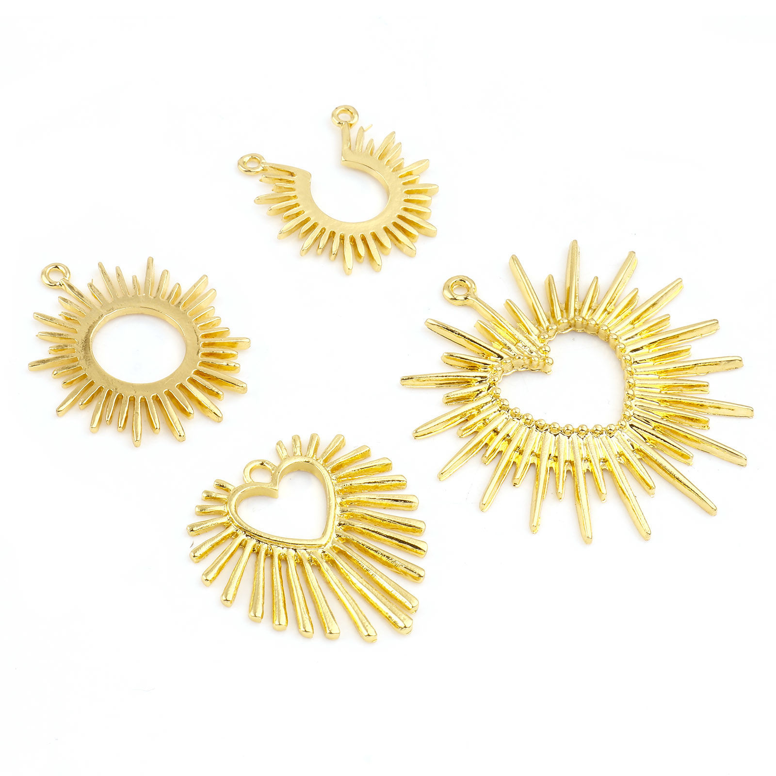 Picture of Zinc Based Alloy Galaxy Pendants Gold Plated Sun Rays Hollow