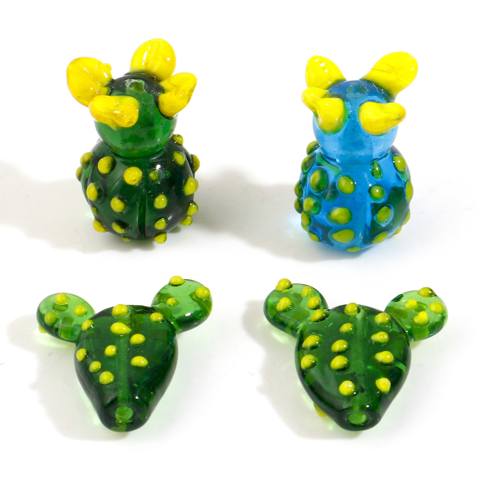 Imagen de 3D Cuentas Vidrio Murano de Cactus , Multicolor 2 Unidades