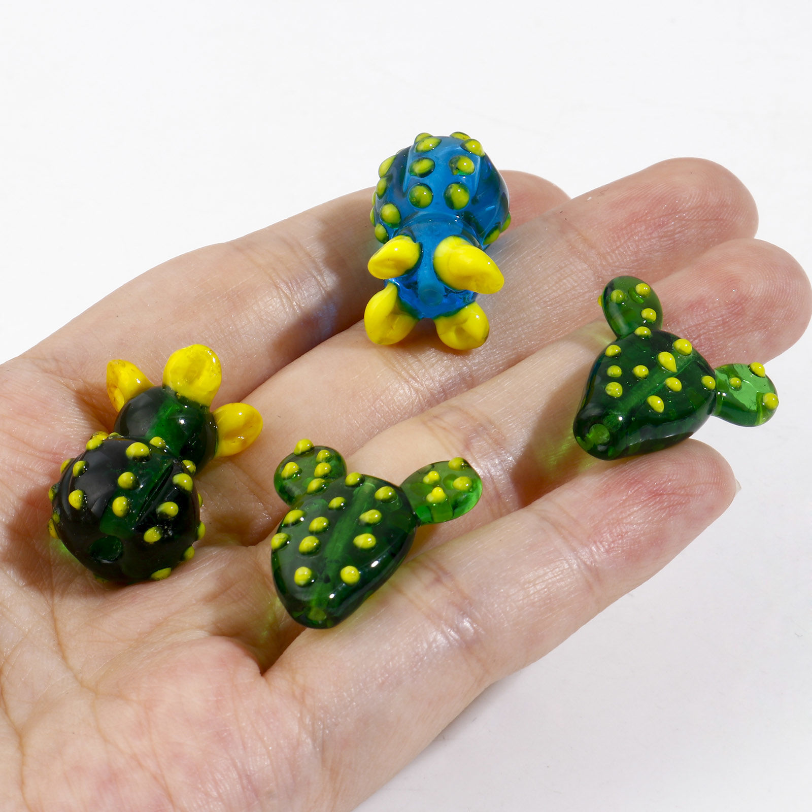 Imagen de 3D Cuentas Vidrio Murano de Cactus , Multicolor 2 Unidades