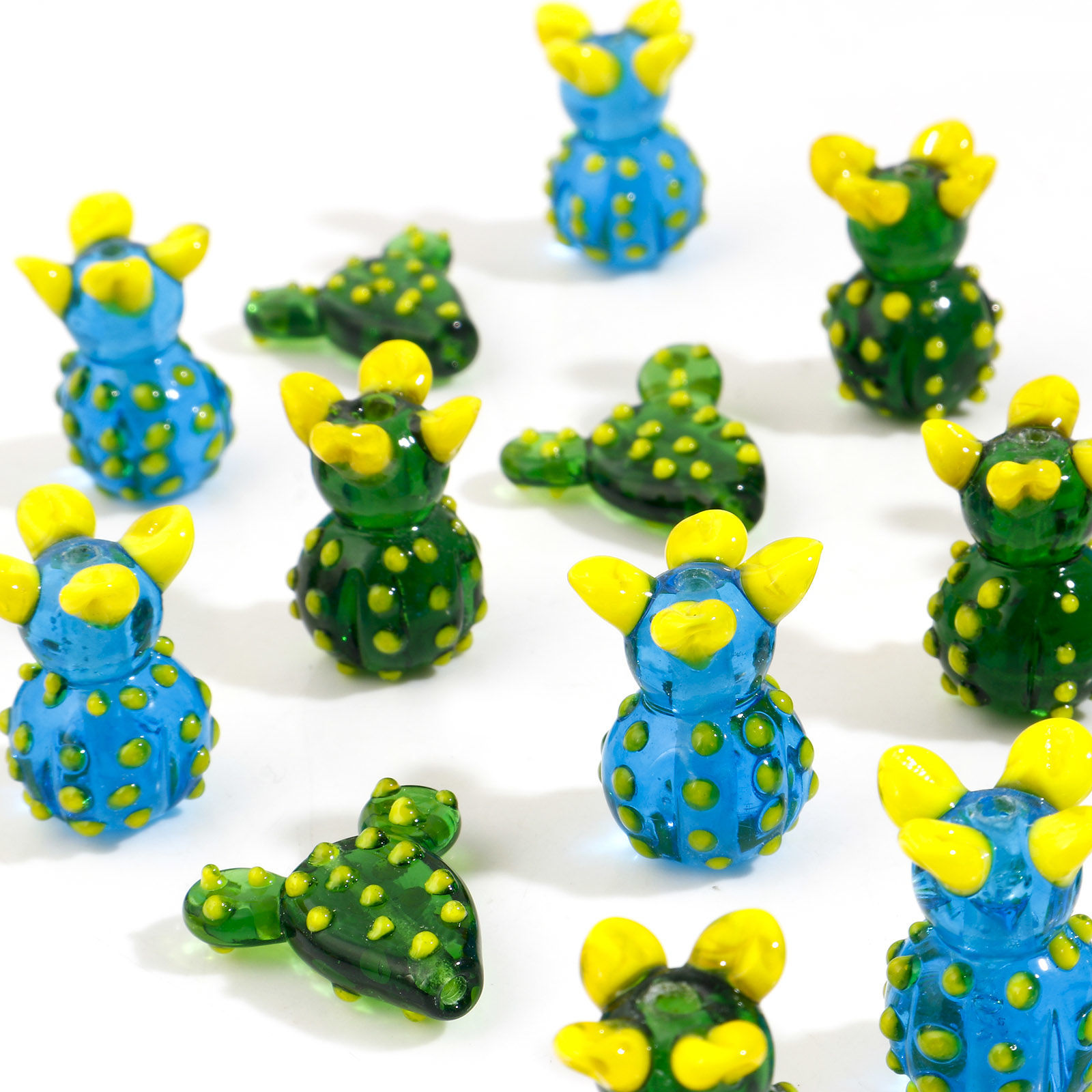 Imagen de 3D Cuentas Vidrio Murano de Cactus , Multicolor 2 Unidades
