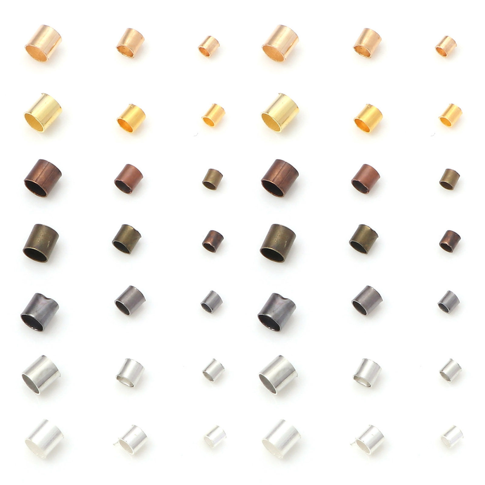 Immagine di Ottone Schiaccini Perline Tubo Multicolore 500 Pz