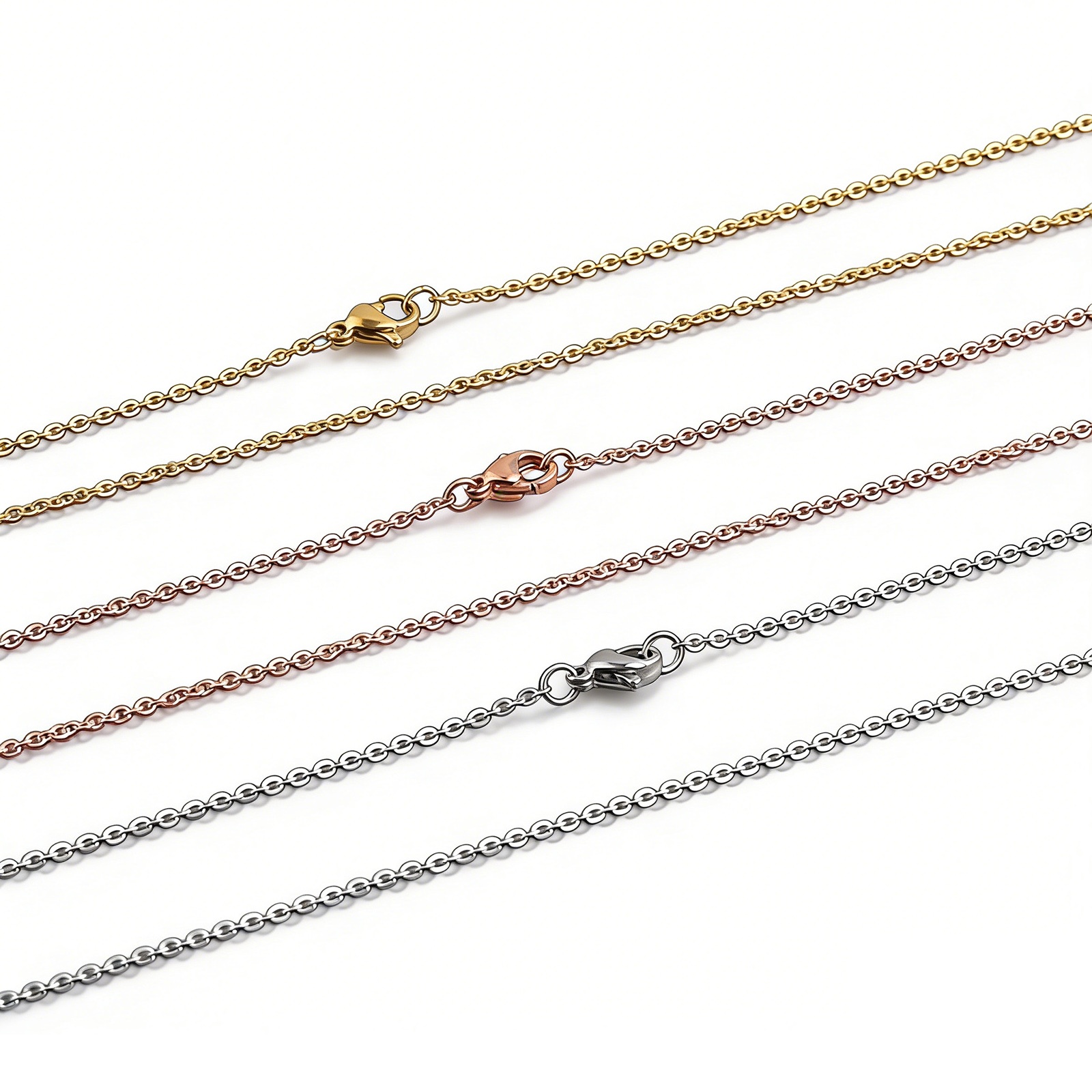Picture of Wholesale Link Cable Chain Necklace, Multicolor Stainless Steel, Unisex Minimalist Gift Jewelry For Retailer, 75cm(29.5") long, 2 PCs
