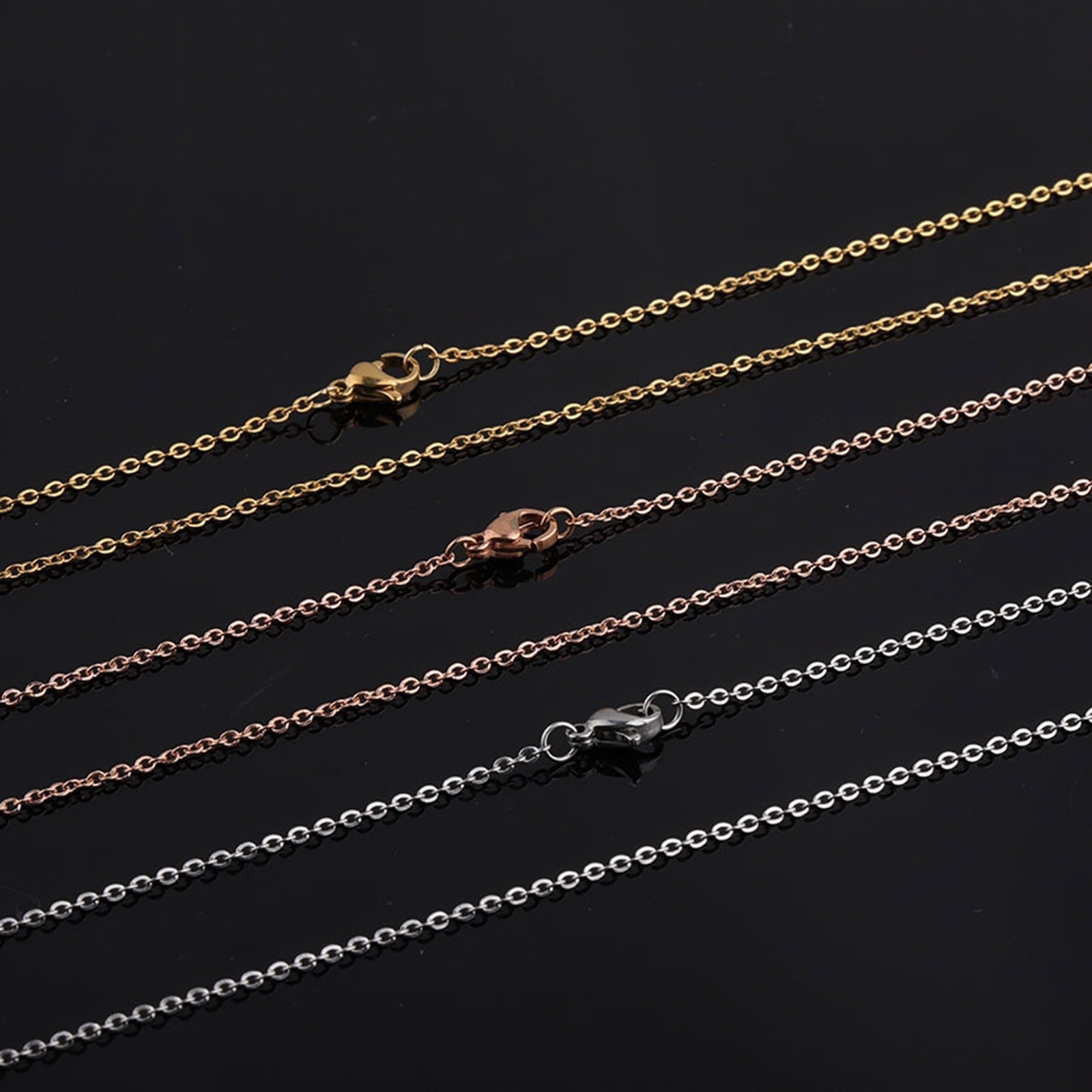 Picture of Wholesale Link Cable Chain Necklace, Multicolor Stainless Steel, Unisex Minimalist Gift Jewelry For Retailer, 75cm(29.5") long, 2 PCs