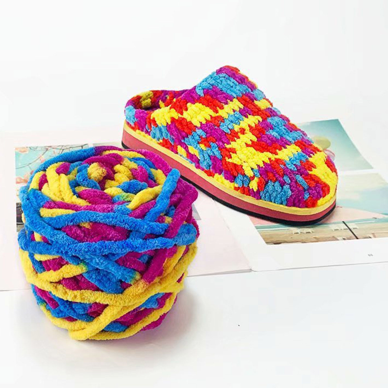 Imagen de Hilo de Tricotar Super Suave Terylene de Multicolor 1 Rollo