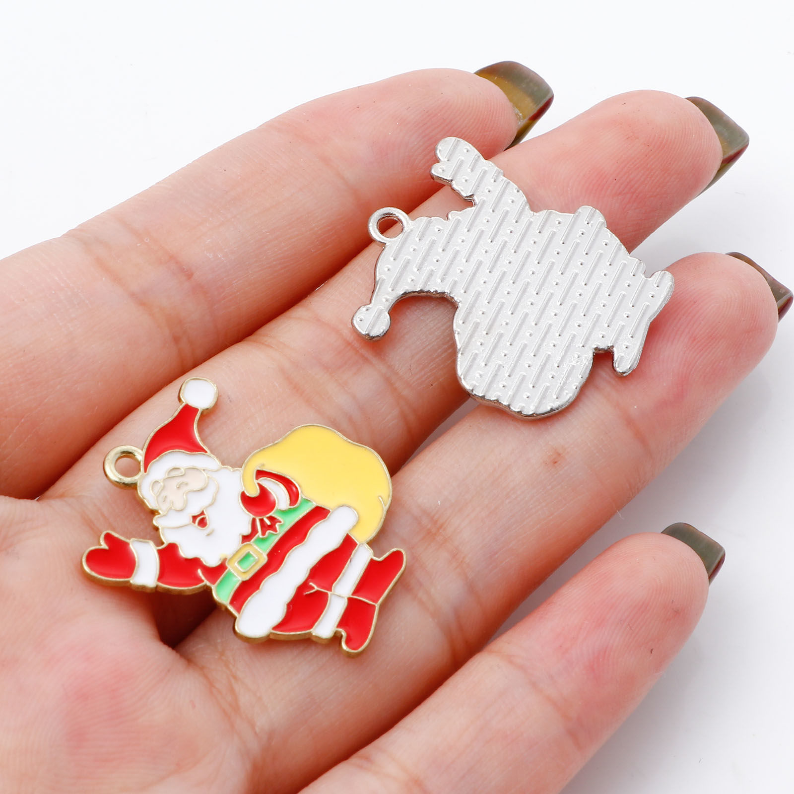 Image de Breloques Noël en Alliage de Zinc Multicolore Émail 10 Pcs