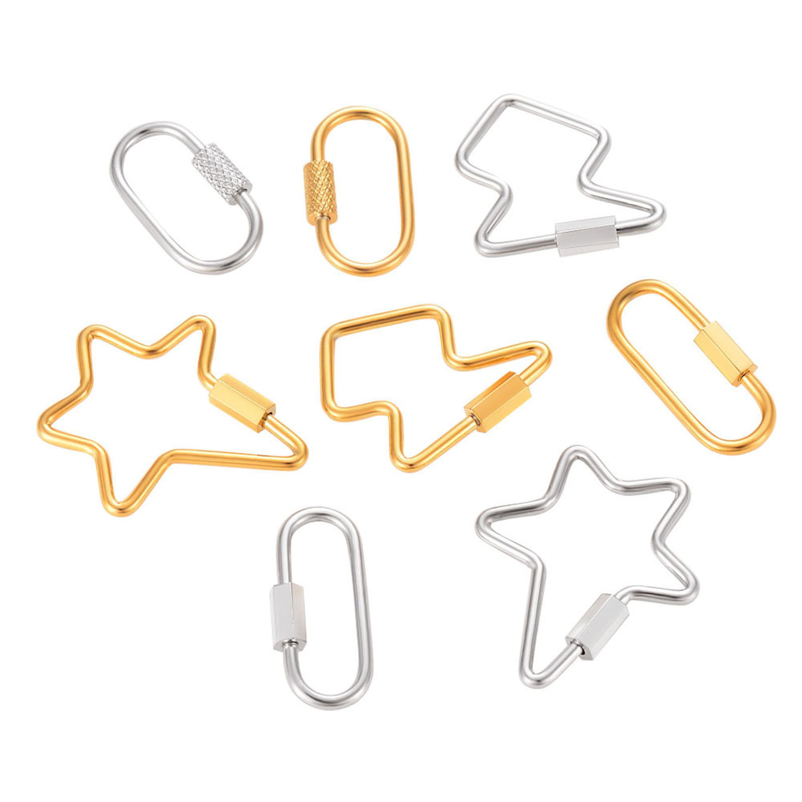 Picture of 304 Stainless Steel Screw Clasps Geometric Multicolor Can Be Screwed Off