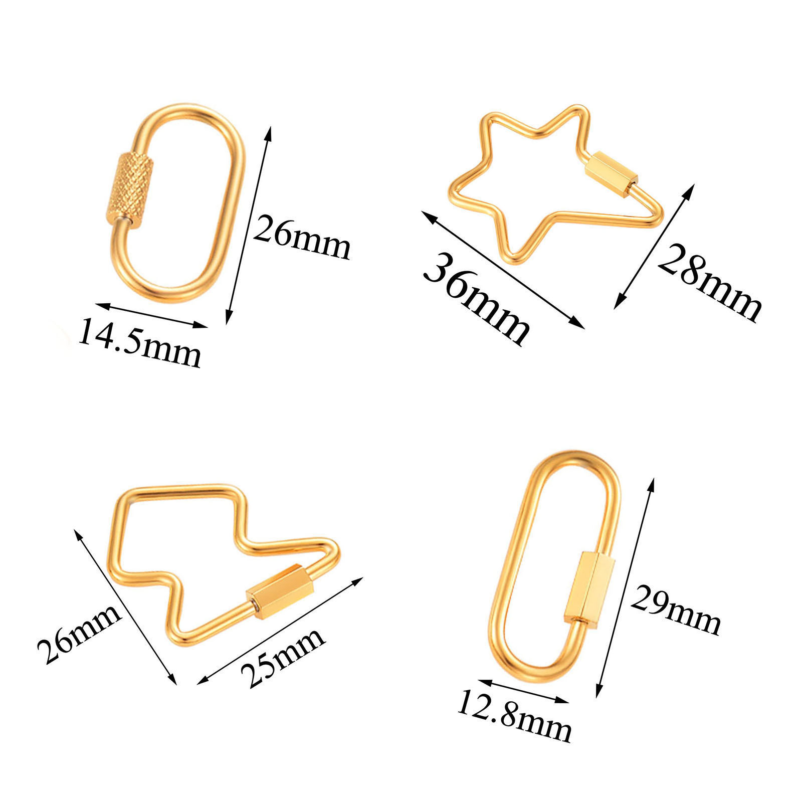 Picture of 304 Stainless Steel Screw Clasps Geometric Multicolor Can Be Screwed Off