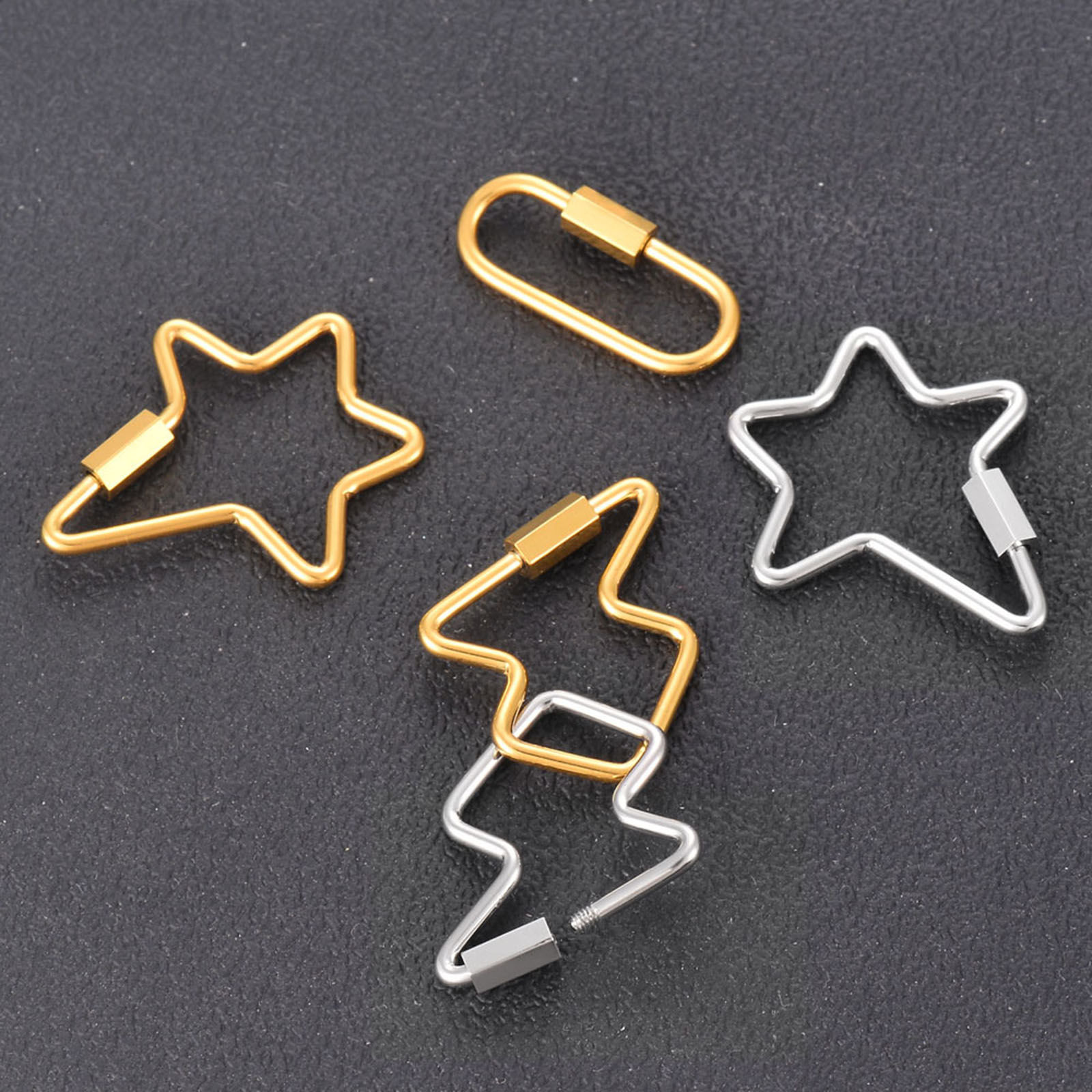 Picture of 304 Stainless Steel Screw Clasps Geometric Multicolor Can Be Screwed Off
