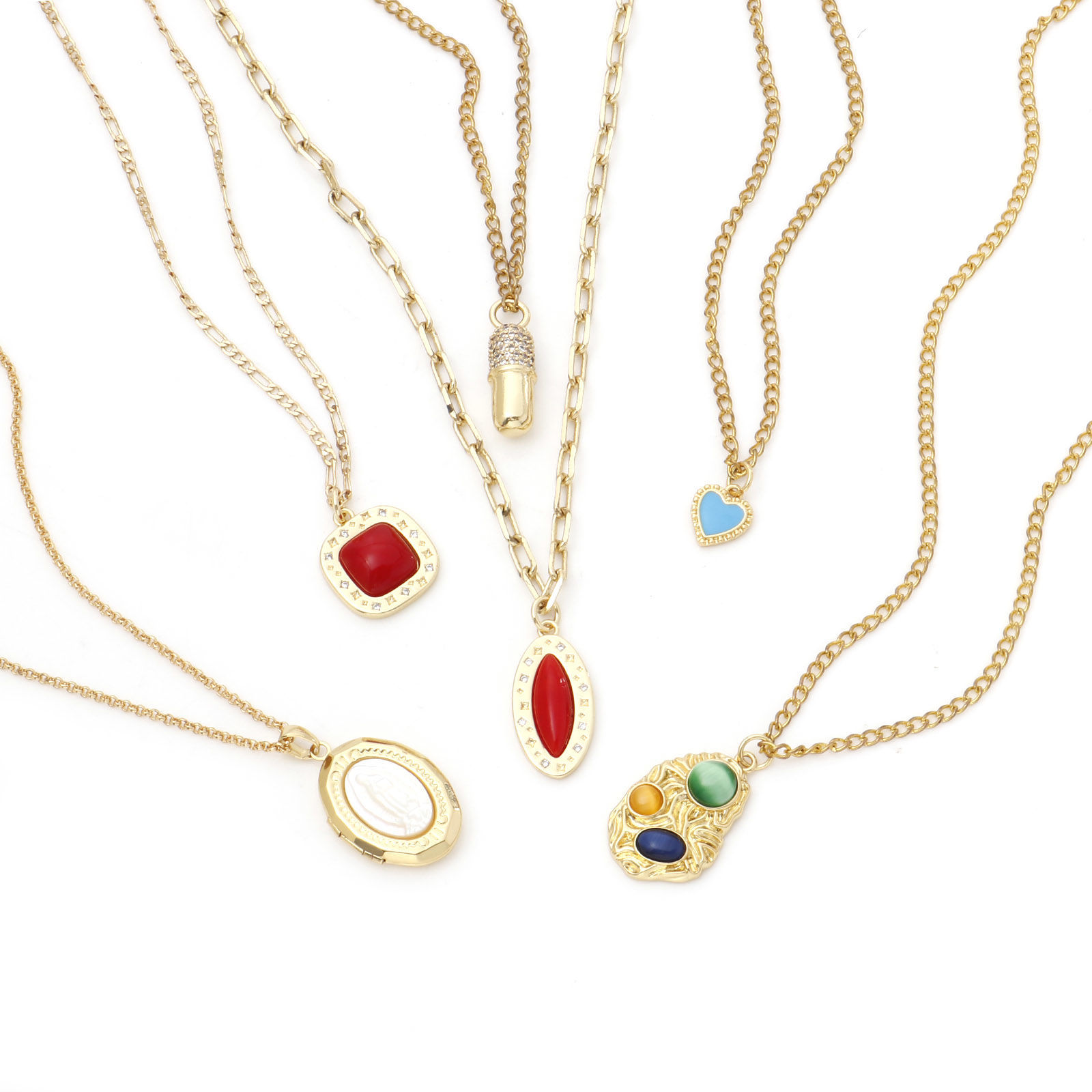 Image de Breloques en Laiton Doré Multicolore Géométrique Anges 1 Pièce