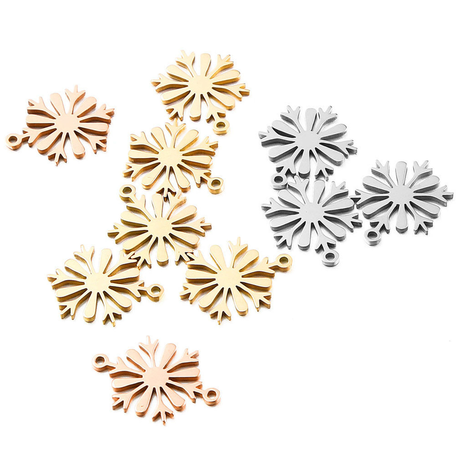 Picture of 304 Stainless Steel Charms Christmas Snowflake