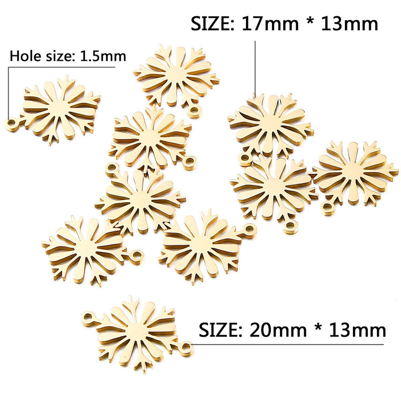 Picture of 304 Stainless Steel Charms Christmas Snowflake