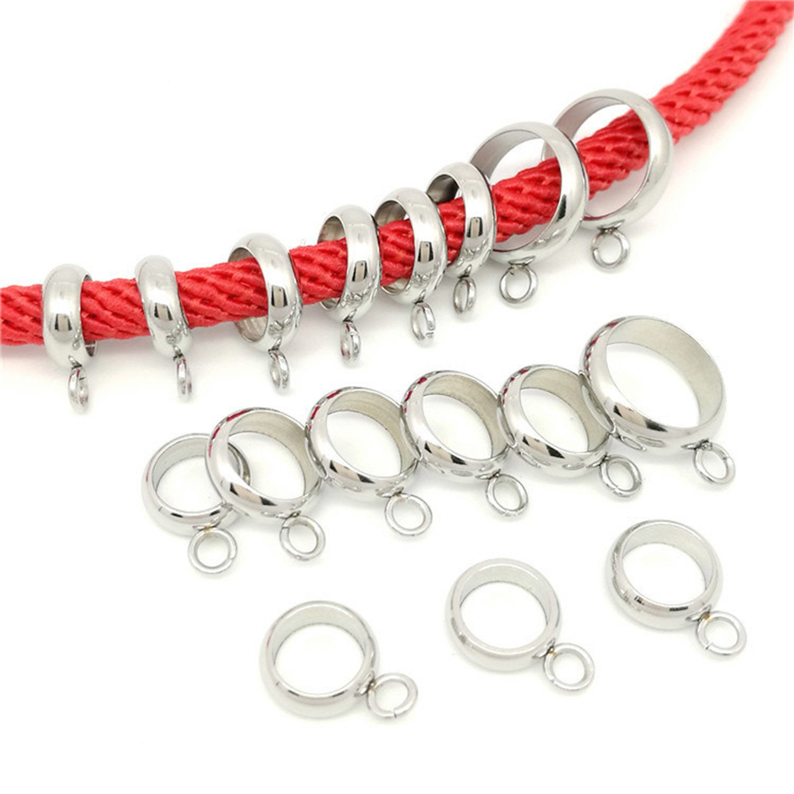 Picture of 304 Stainless Steel Bail Beads Round Gold Plated