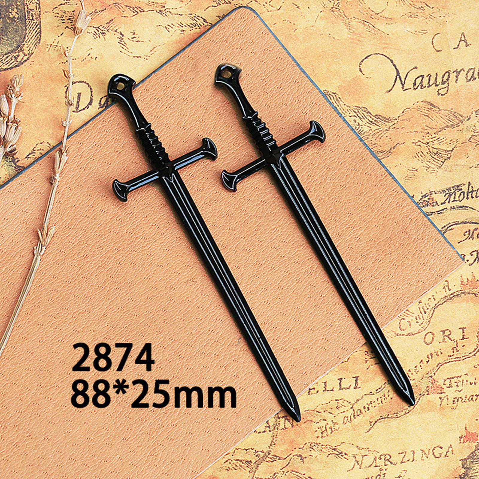 Image de Pendentifs Religieux en Alliage de Zinc Croix Noir 10 Pcs