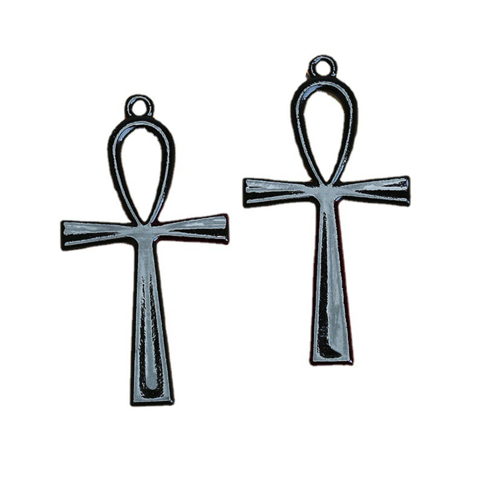 Image de Pendentifs Religieux en Alliage de Zinc Croix Noir 10 Pcs