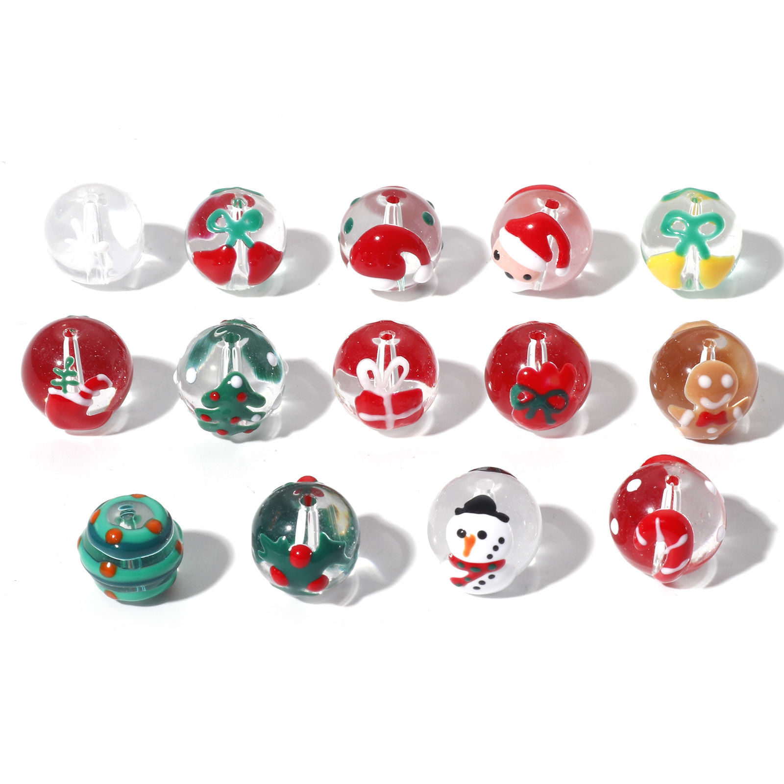 Imagen de Navidad Cuentas Vidrio Murano de Ronda , Multicolor Esmalte 5 Unidades