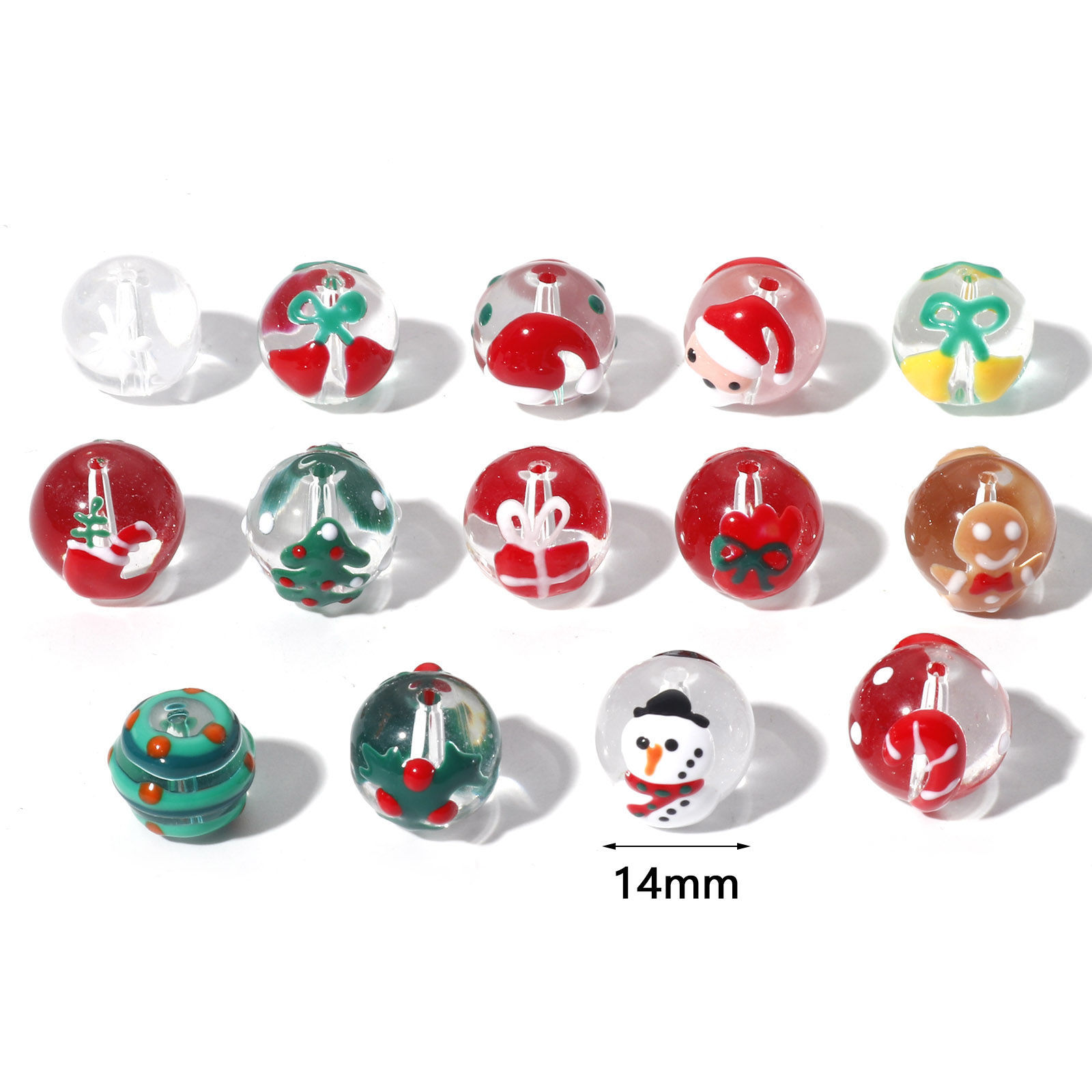 Imagen de Navidad Cuentas Vidrio Murano de Ronda , Multicolor Esmalte 5 Unidades