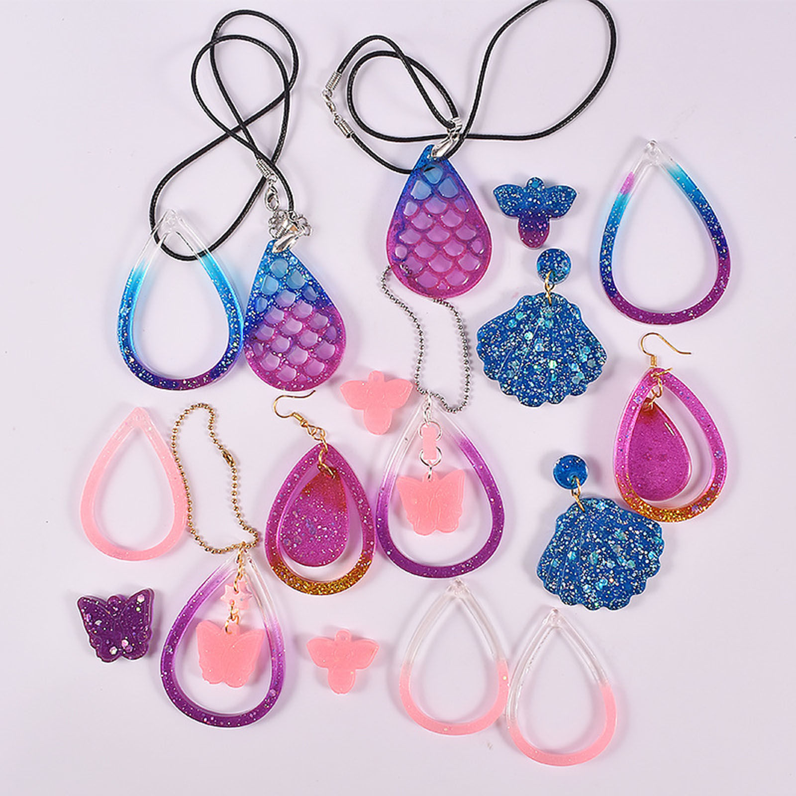 Picture of Silicone Insect Resin Mold For Jewelry Pendant Earring Making Rectangle White