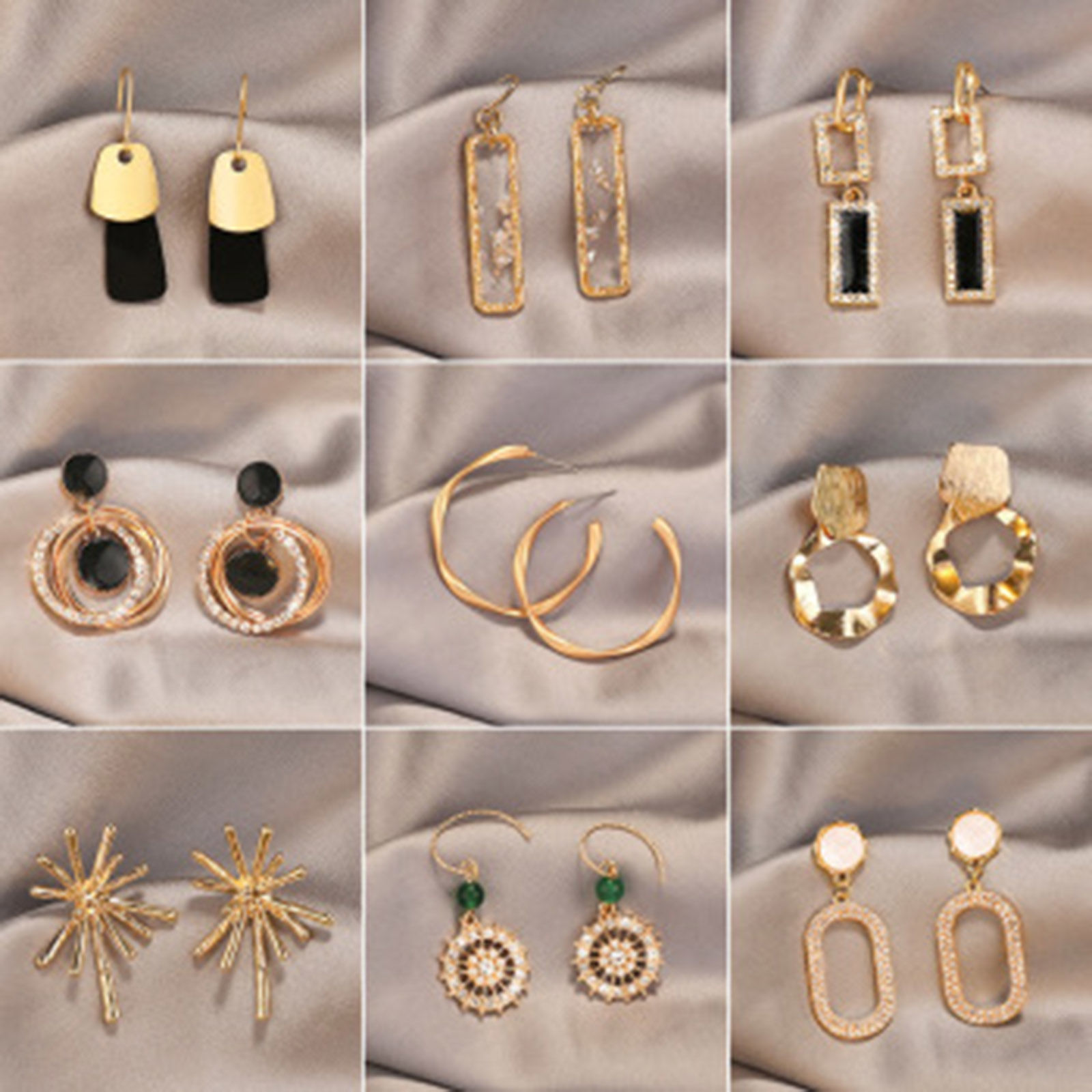 Imagen de Elegante Pendientes Chapado en Oro 1 Par