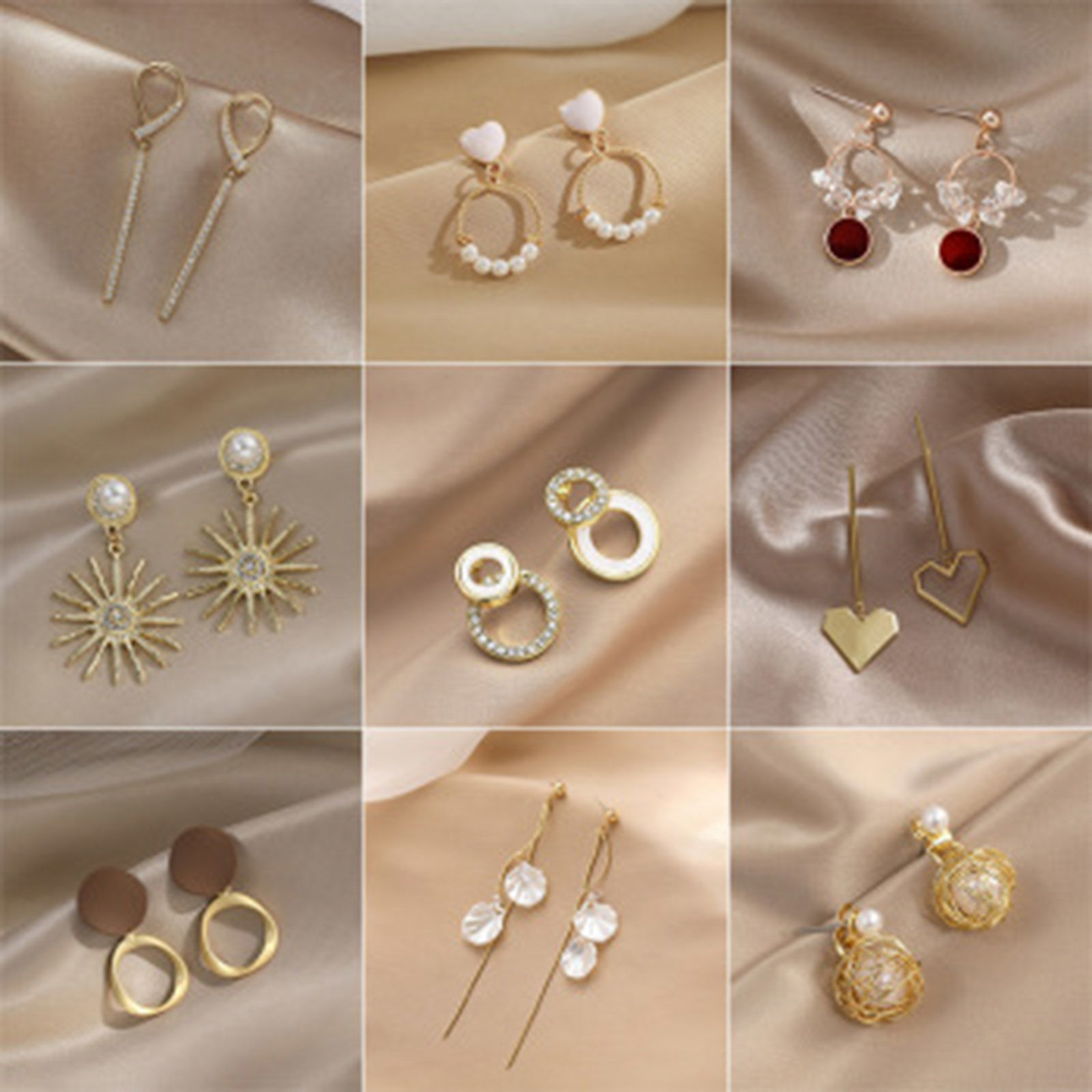 Imagen de Elegante Pendientes Chapado en Oro 1 Par