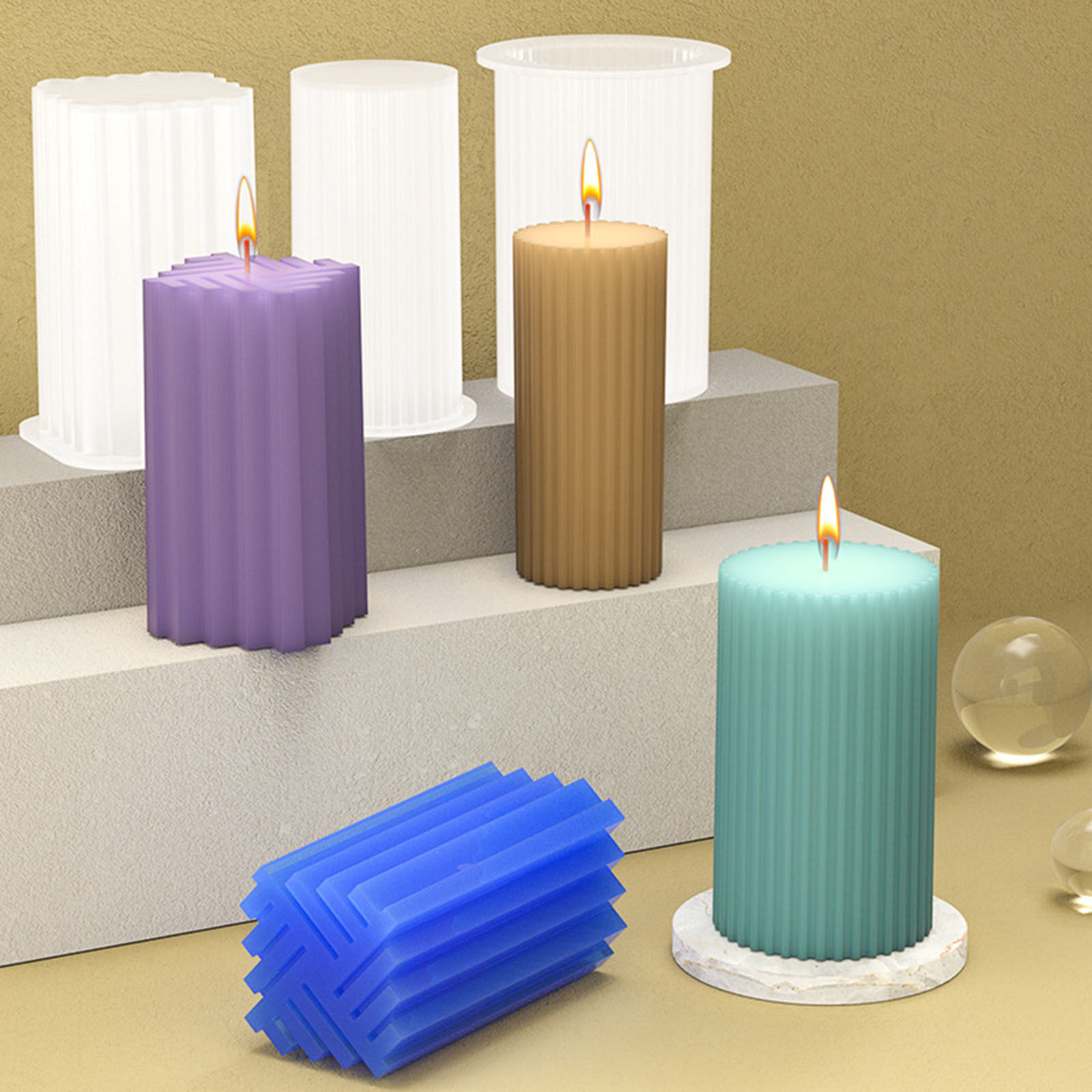 Picture of Silicone Resin Mold For 3D Art Demold Handmade Candle Making White