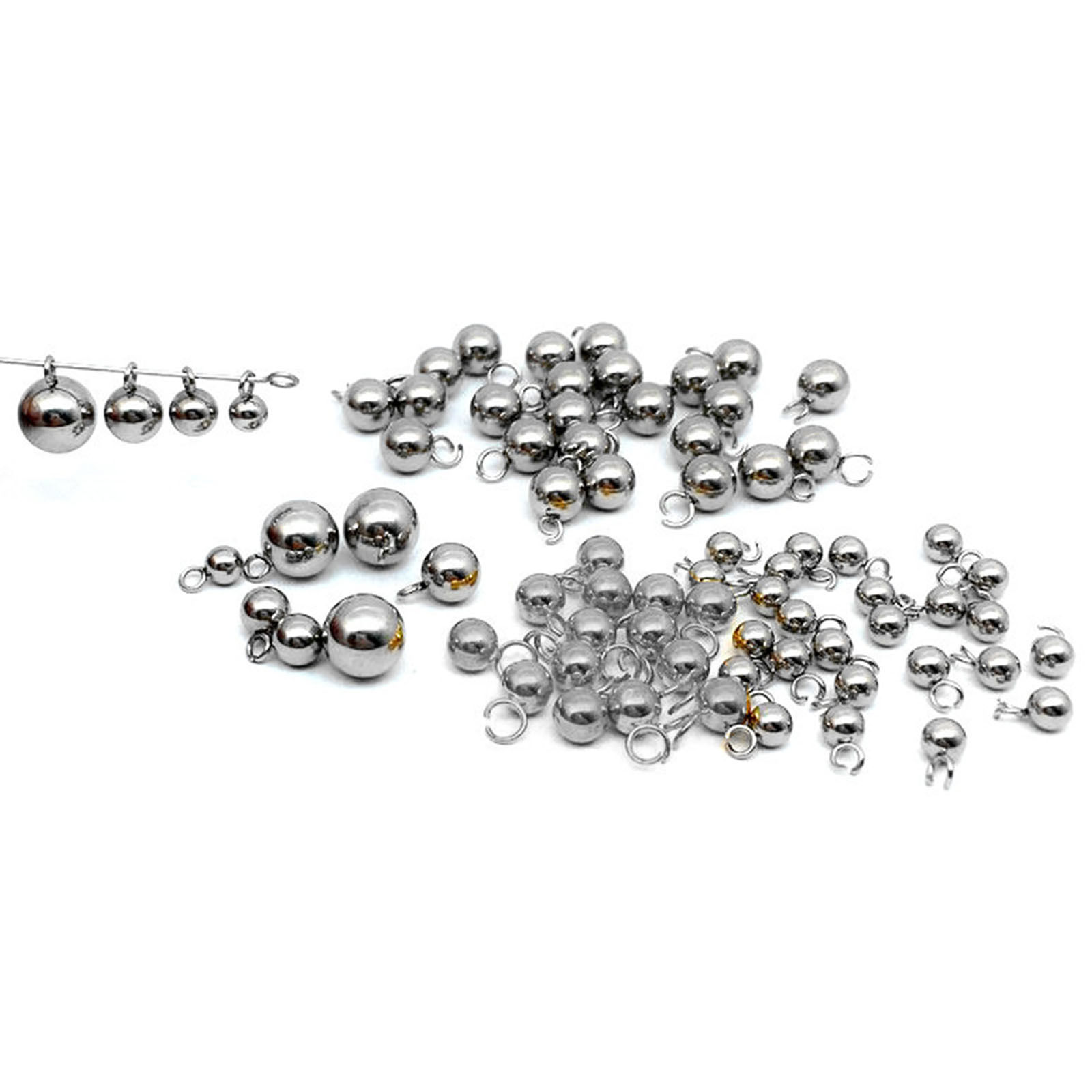 Bild von 304 Edelstahl Charms Rund Silberfarbe 10 Stück