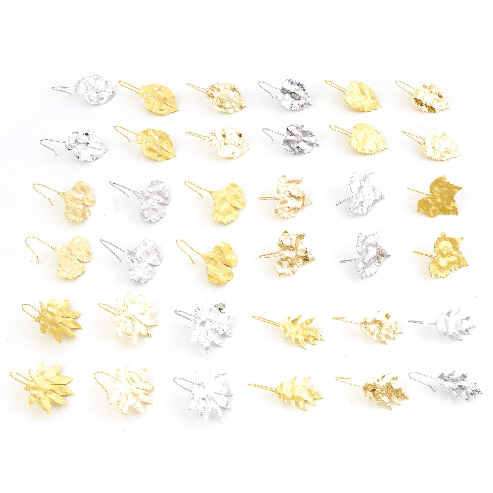Picture of Copper Flora Collection Ear Wire Hook Earrings Real Gold Plated Leaf