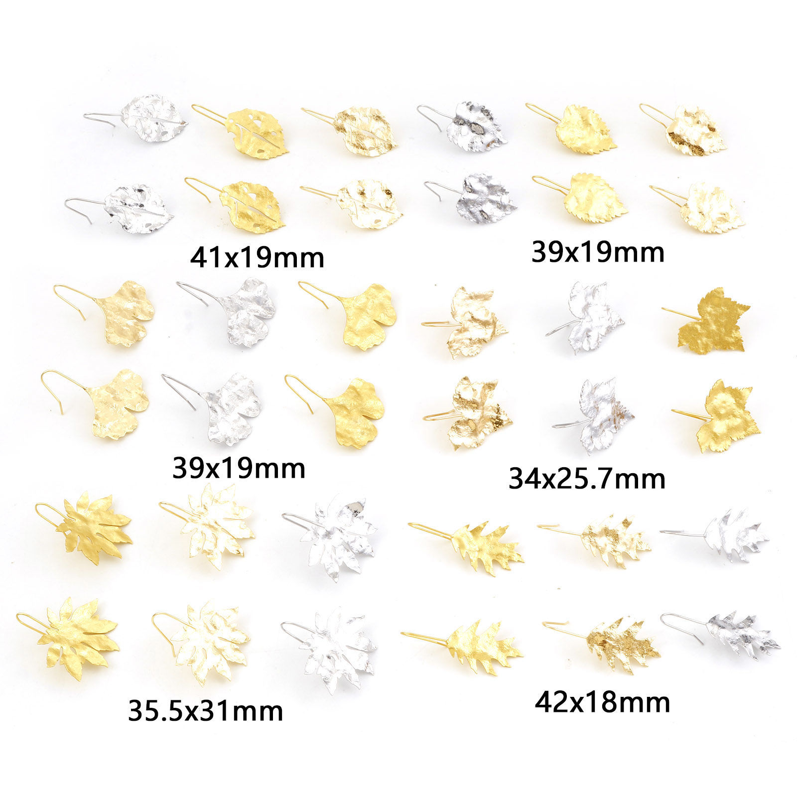 Picture of Copper Flora Collection Ear Wire Hook Earrings Real Gold Plated Leaf