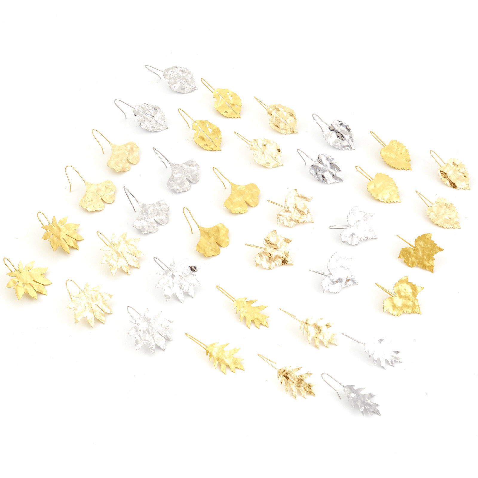 Picture of Copper Flora Collection Ear Wire Hook Earrings Real Gold Plated Leaf