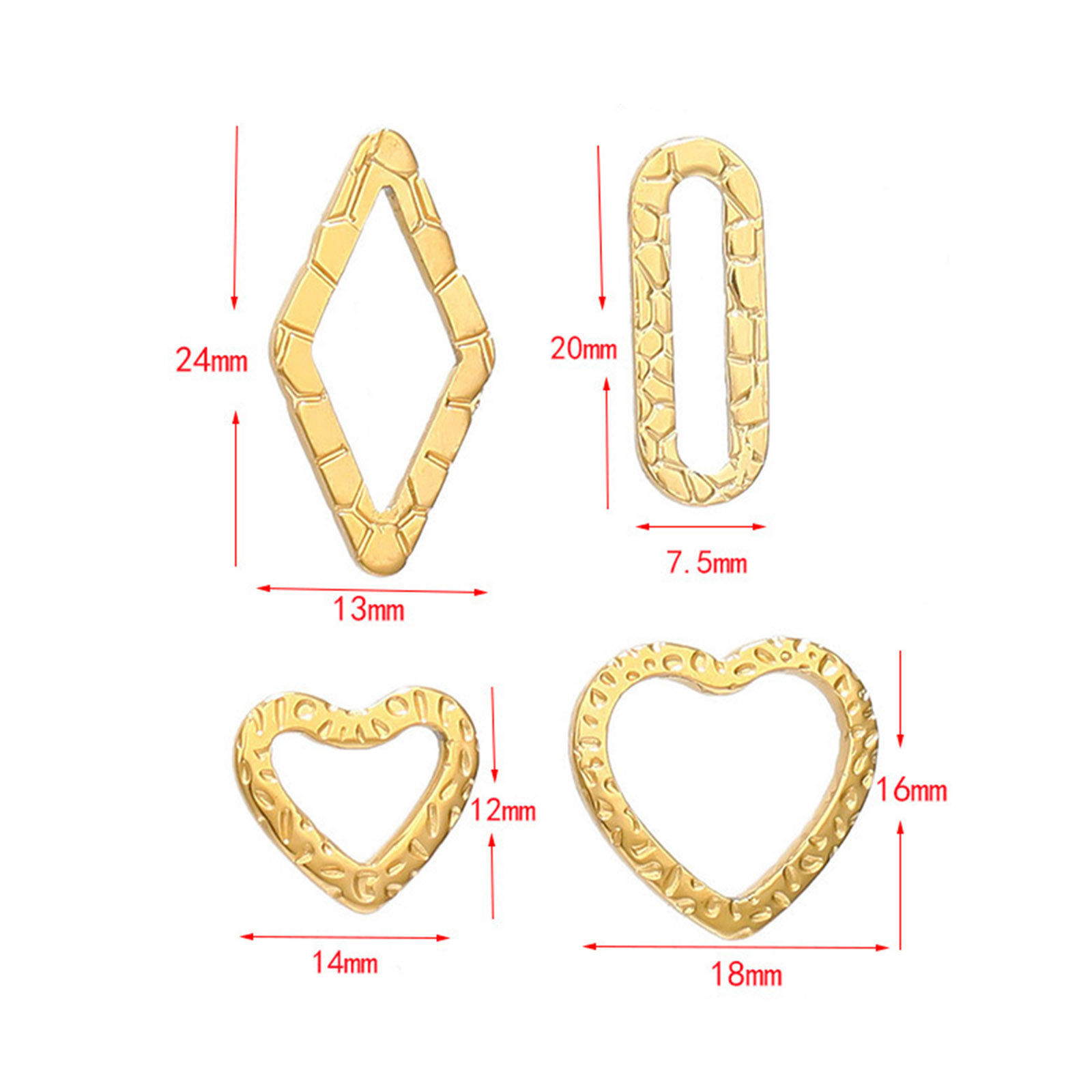 Immagine di 304 Acciaio Inossidabile Charms Cuore Struttura 5 Pz