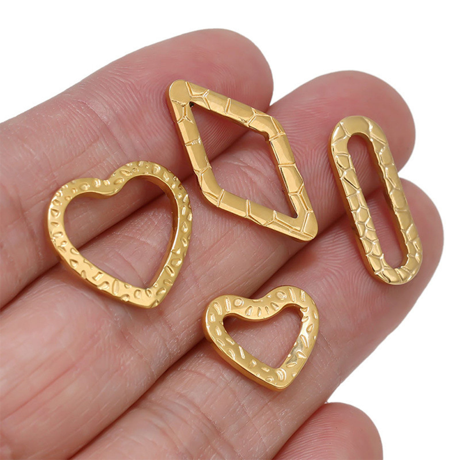 Immagine di 304 Acciaio Inossidabile Charms Cuore Struttura 5 Pz