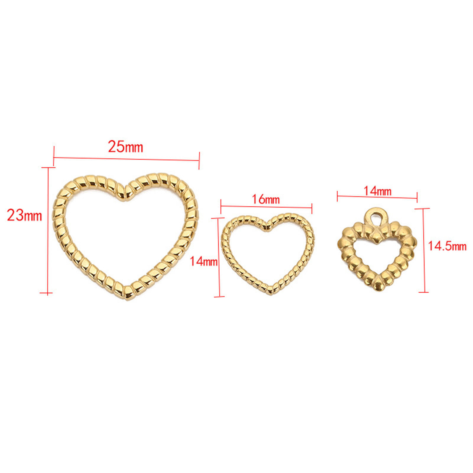 Imagen de 304 Acero Inoxidable Colgantes Charms Corazón Textura 1 Unidad