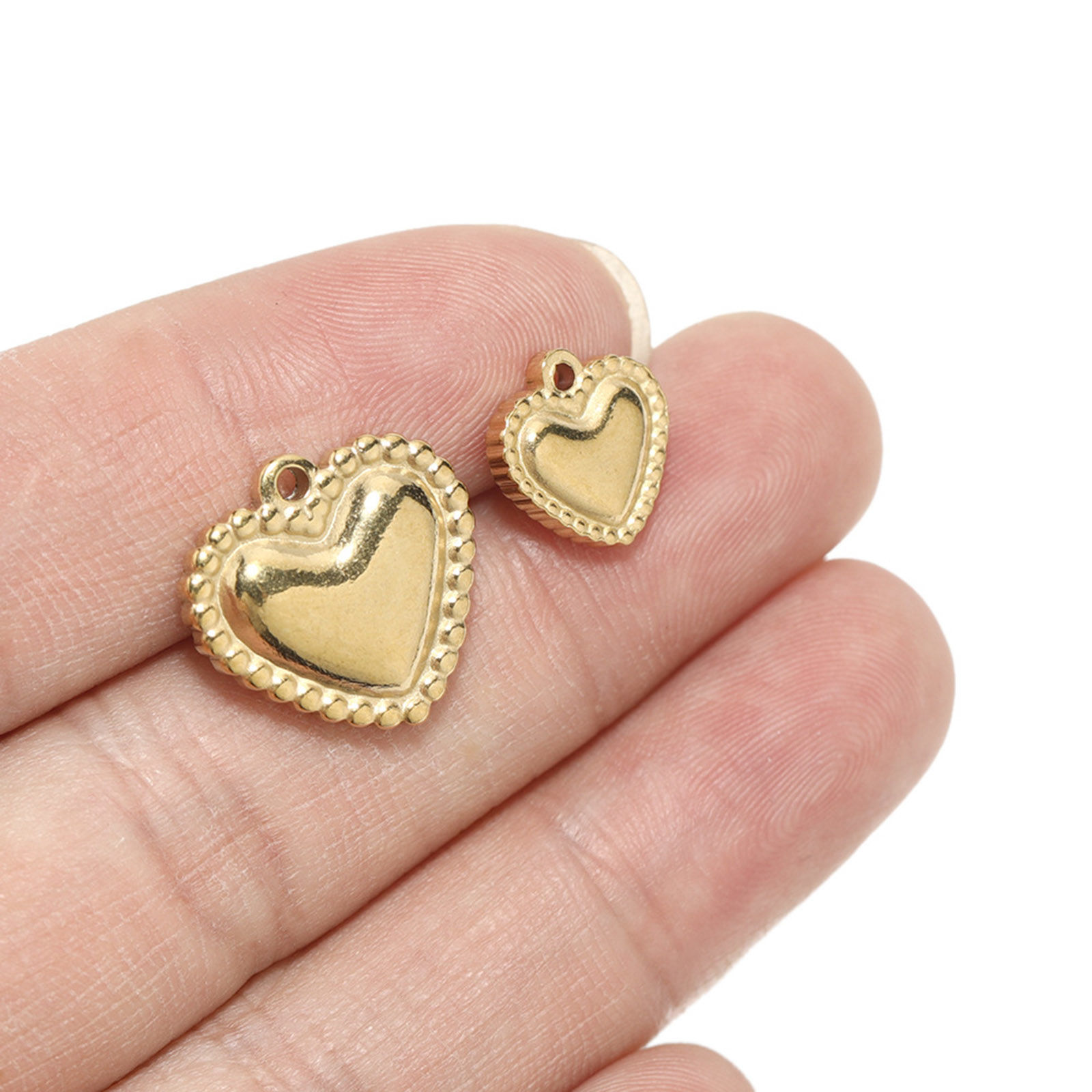 Picture of 304 Stainless Steel Charms Heart Textured