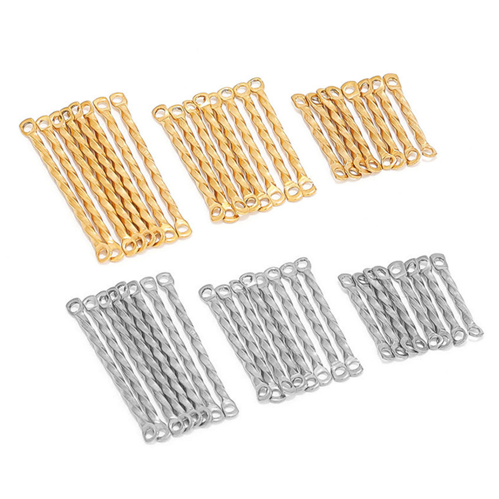 Immagine di 304 Acciaio Inossidabile Componente di Orecchino Intrecciato Multicolore 10 Pz