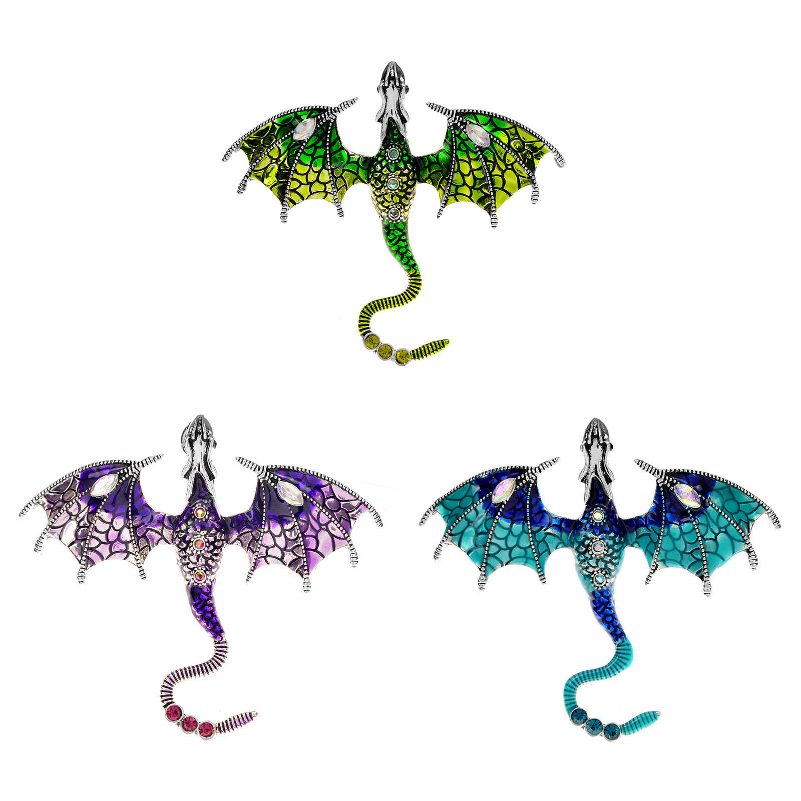 Imagen de Elegante Pin Broches Dragón Multicolor Esmalte 1 Unidad