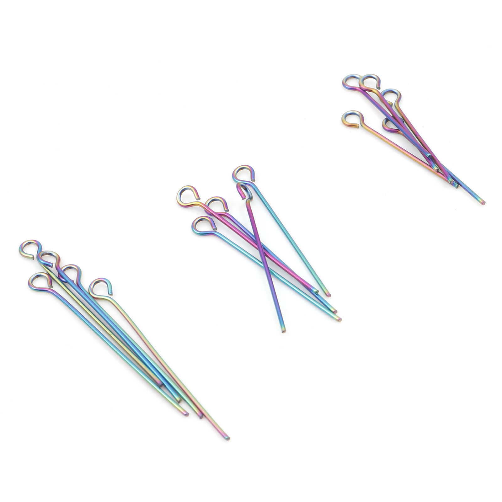 Image de 0.6mm Aiguilles Tiges à Œil en Acier Inoxydable Multicolore 10 Pcs