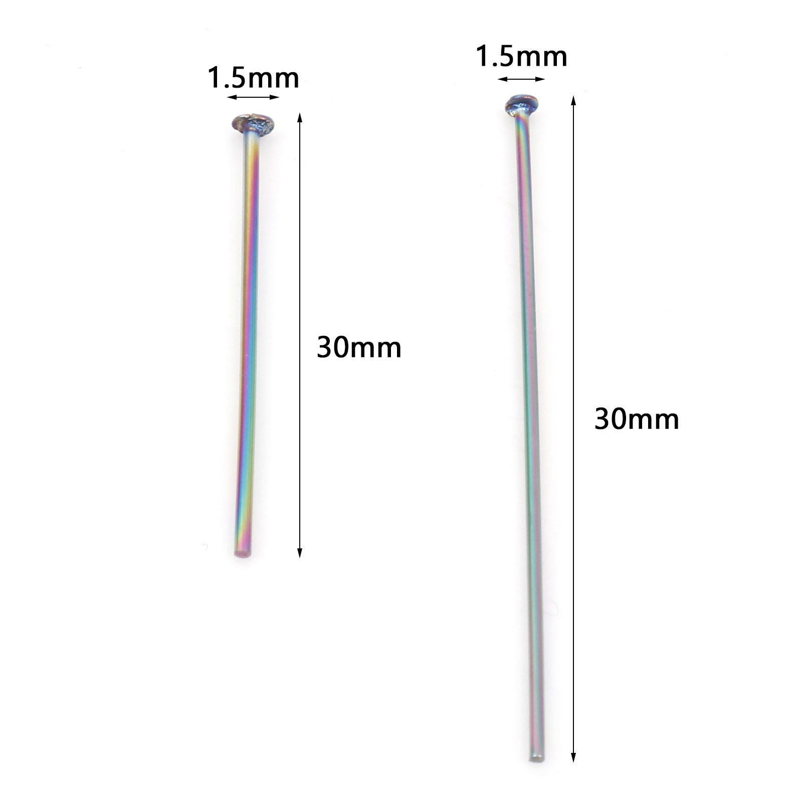Imagen de Acero Inoxidable Cabeza Pinchos Multicolor 10 Unidades